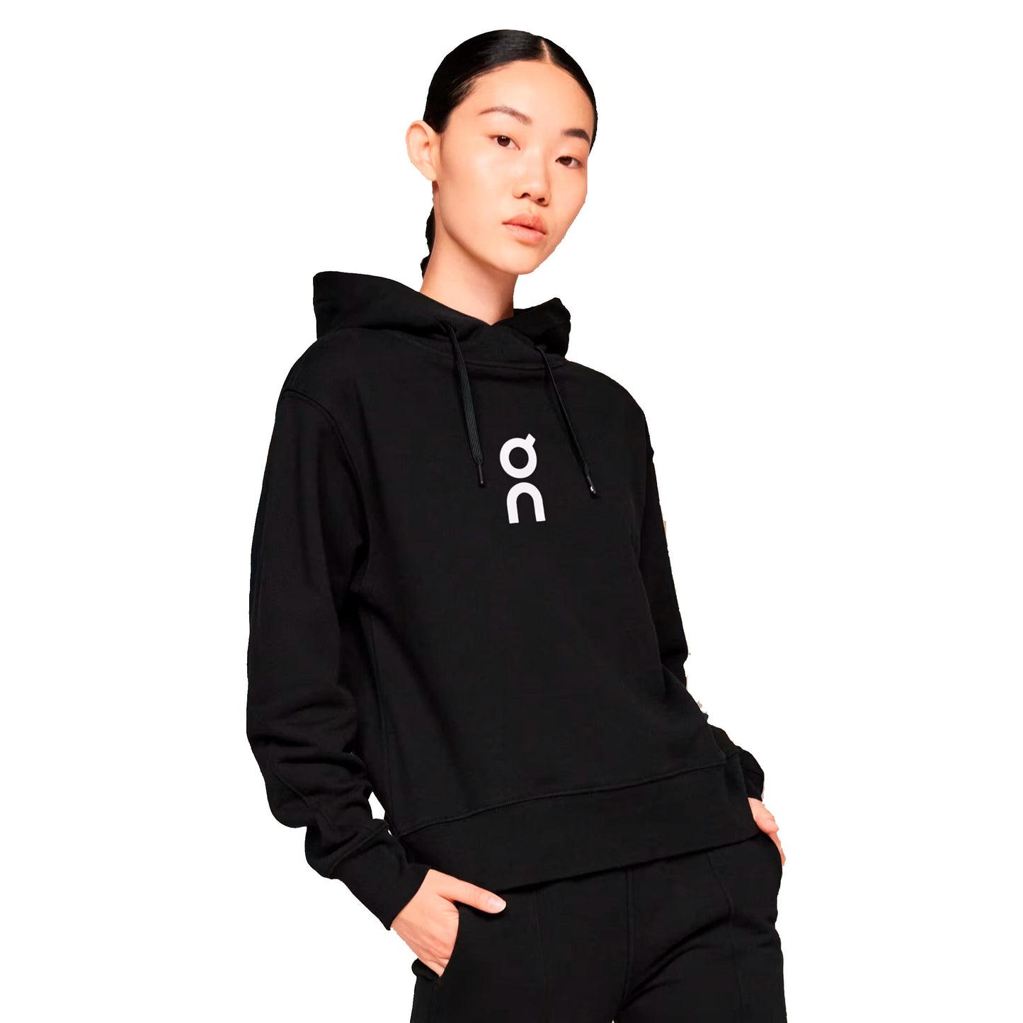 On Club Sudadera con capucha Mujeres - negro, blanco
