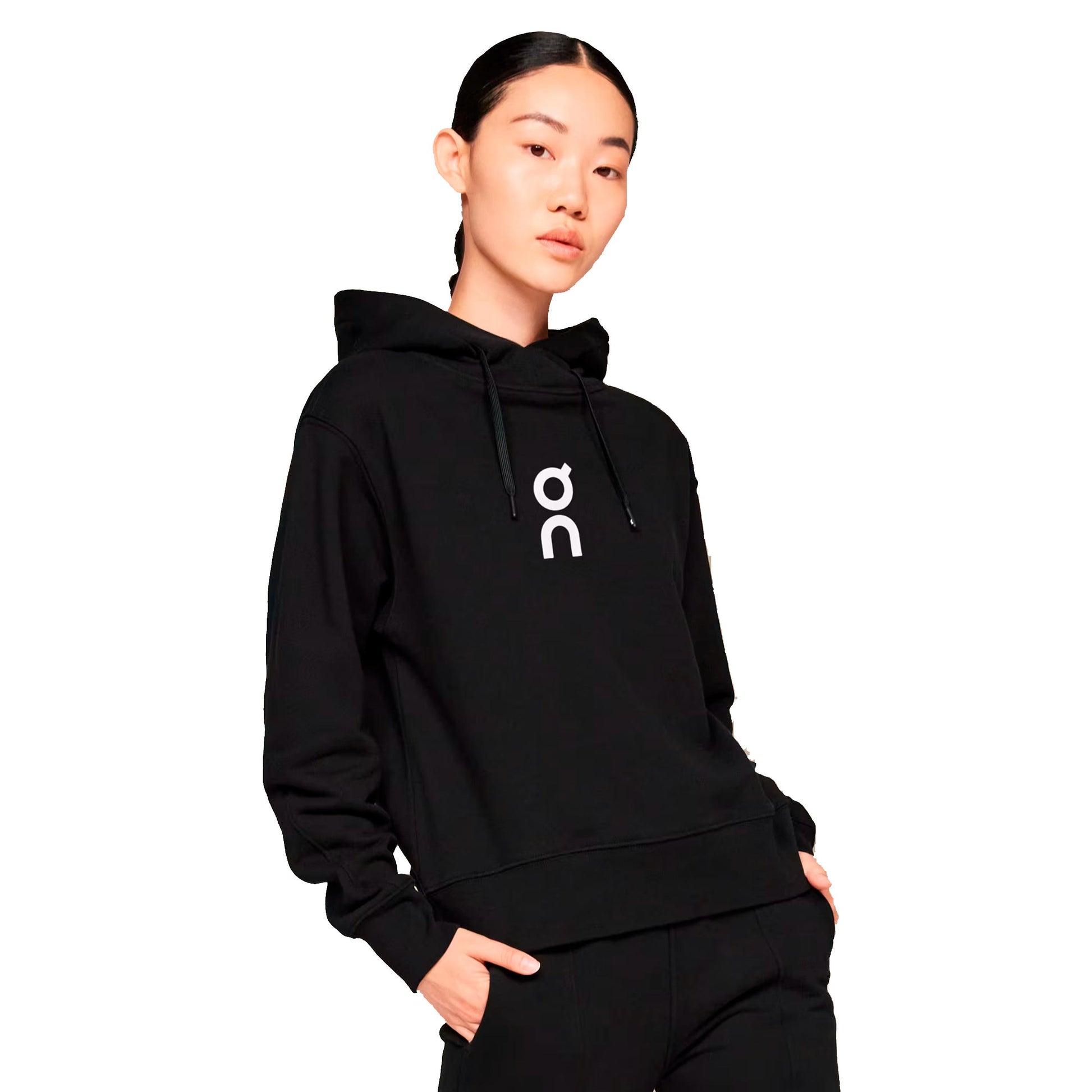 On Club Sudadera con capucha Mujeres - negro, blanco