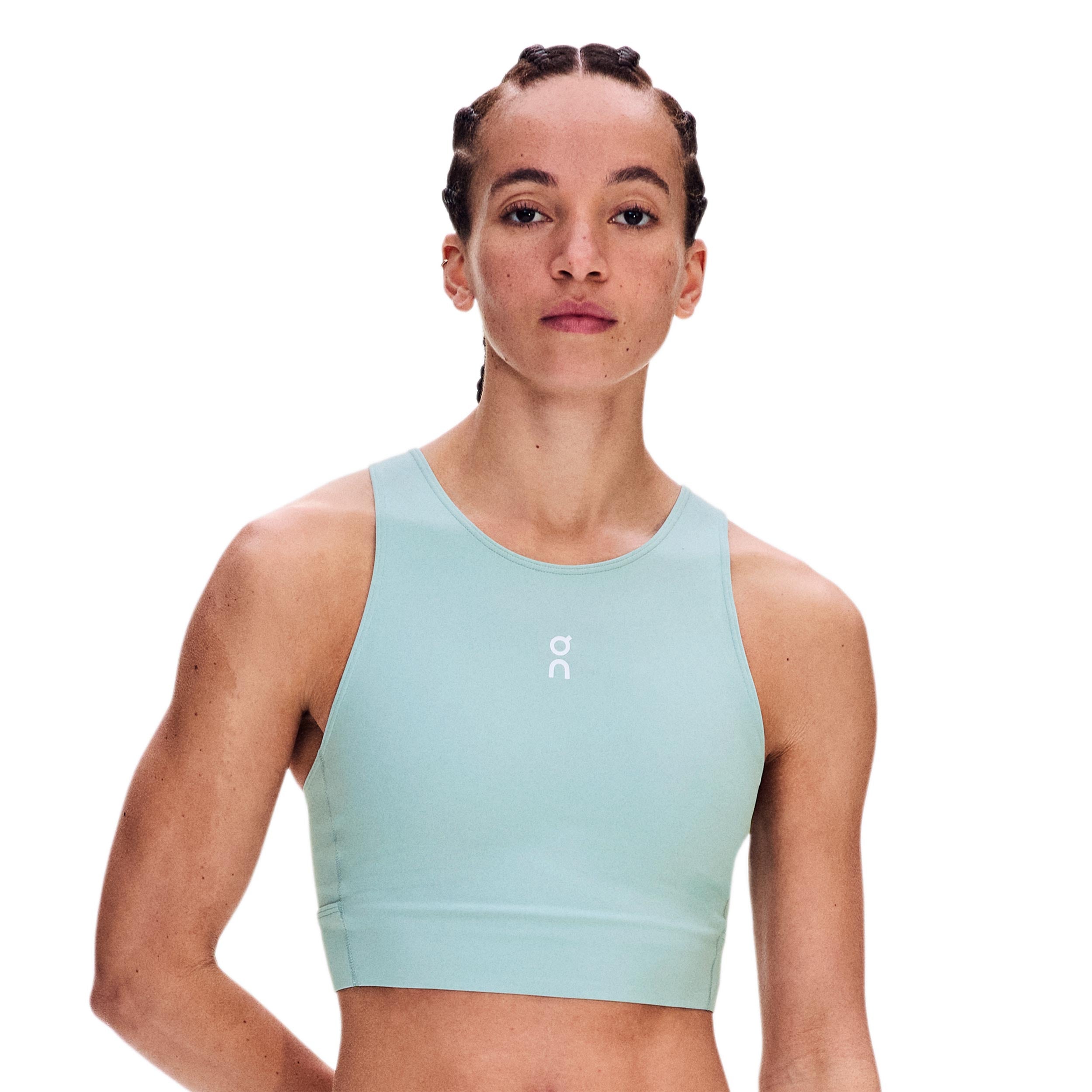On Court Crop Camiseta de tirantes Mujeres - azul-gris