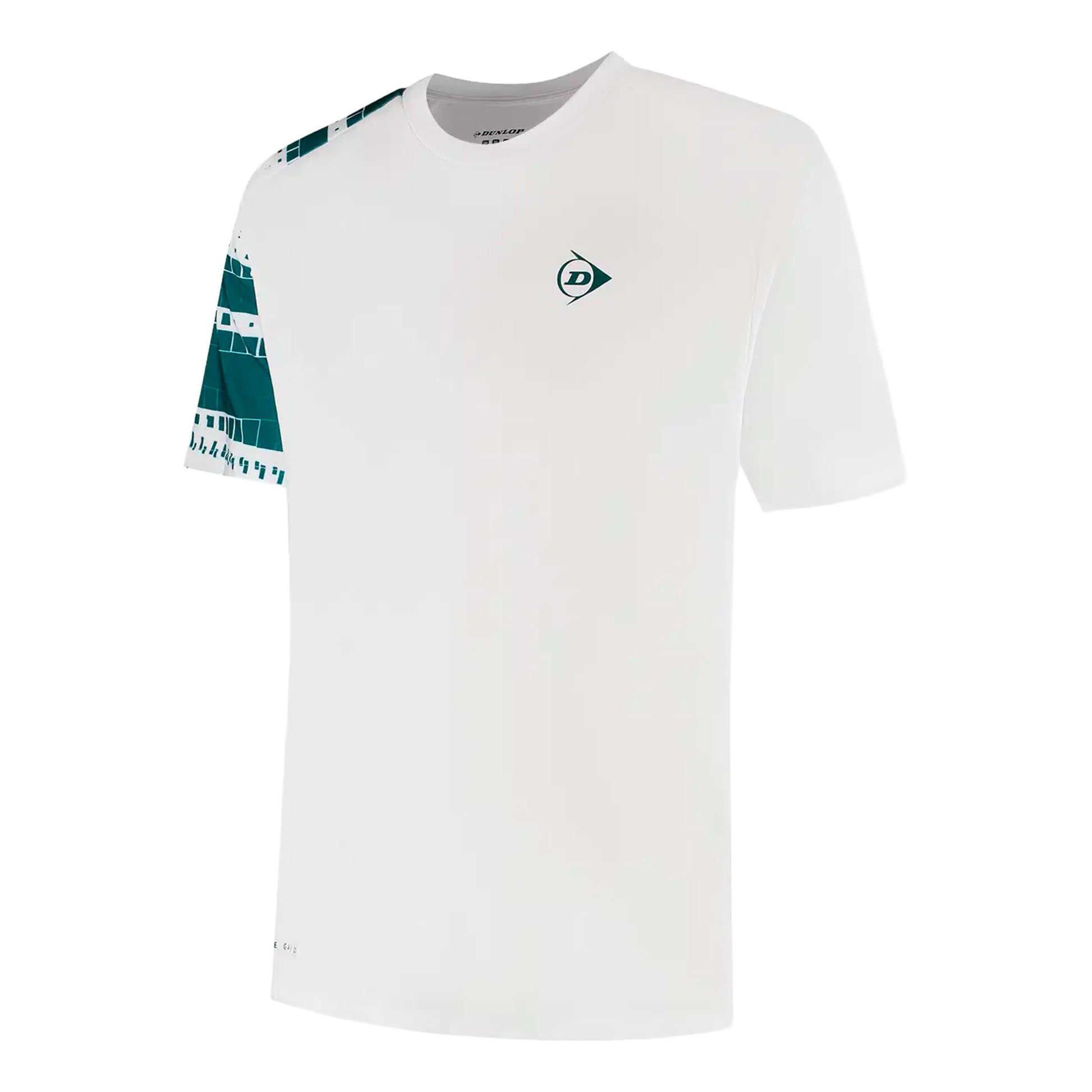 Dunlop Camiseta de manga corta Hombres-blanco, verde oscuro