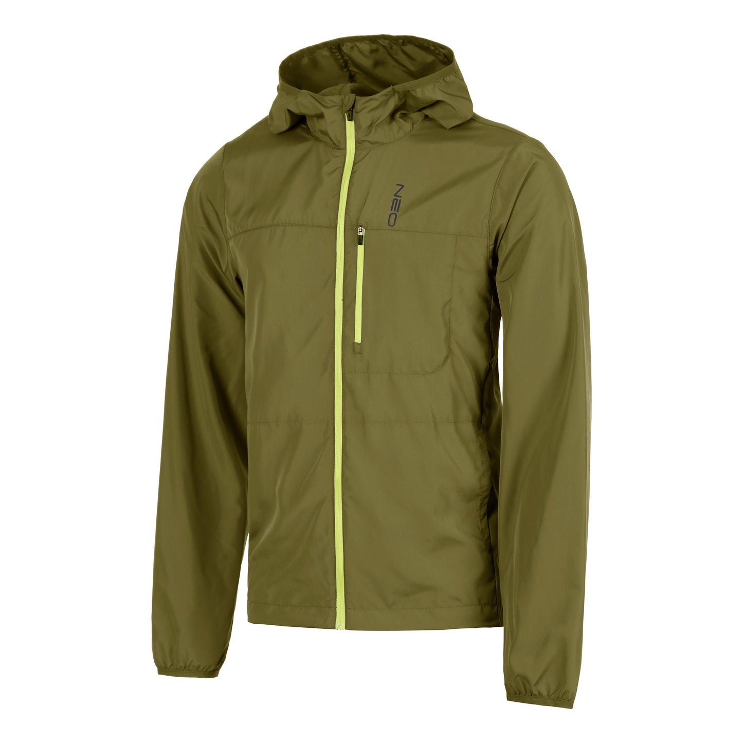 NEO Feel the Vybe Fly Chaqueta para correr Hombres-oliva, lima