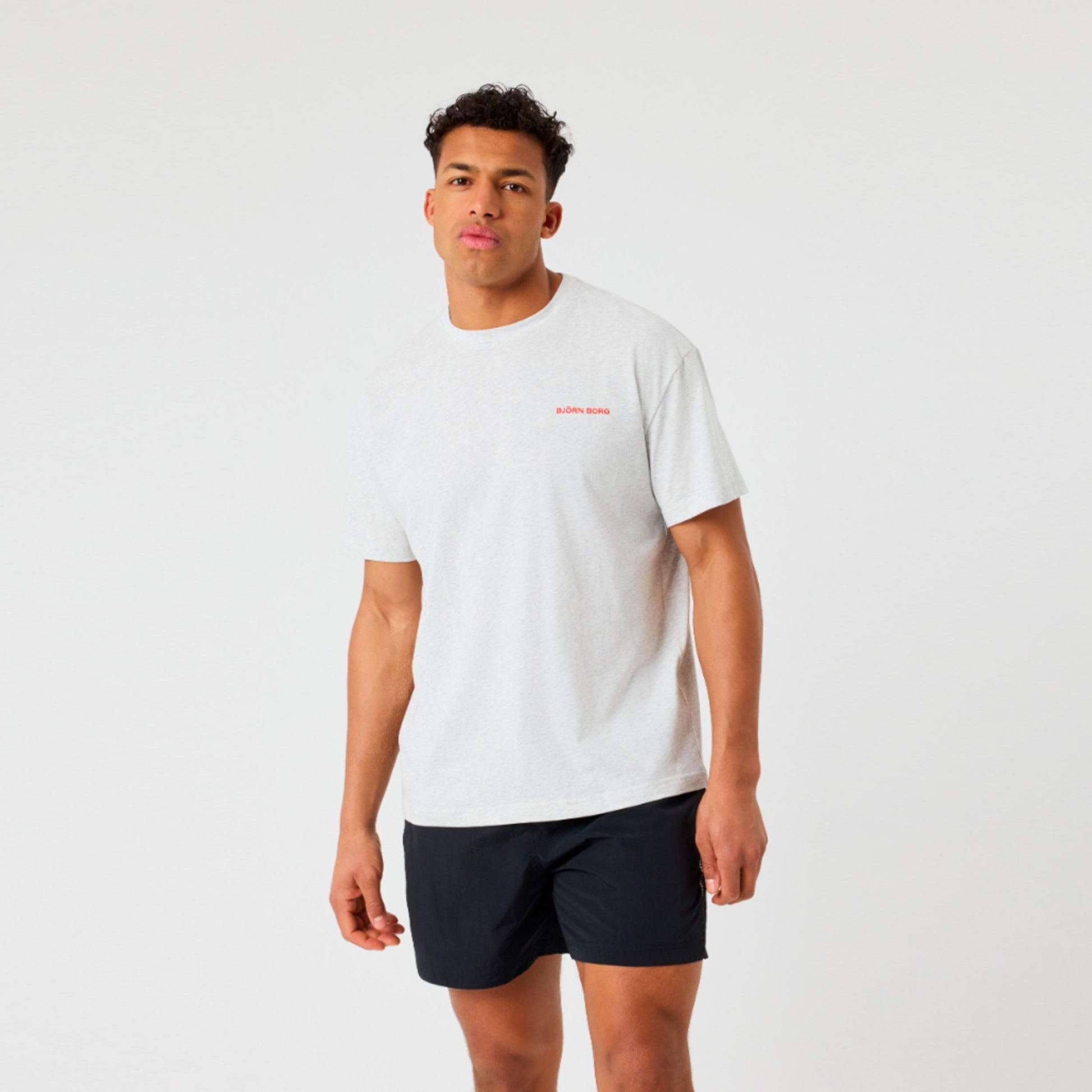 Björn Borg Borg Gym Oversized Camiseta de manga corta Hombres - gris claro