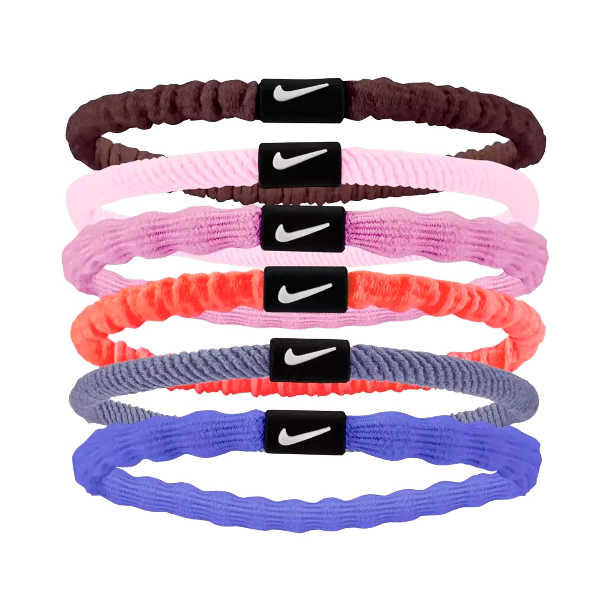 Nike Flex Hair Tie Cinta para el pelo Pack de 6 Unisex - rosa, blanco