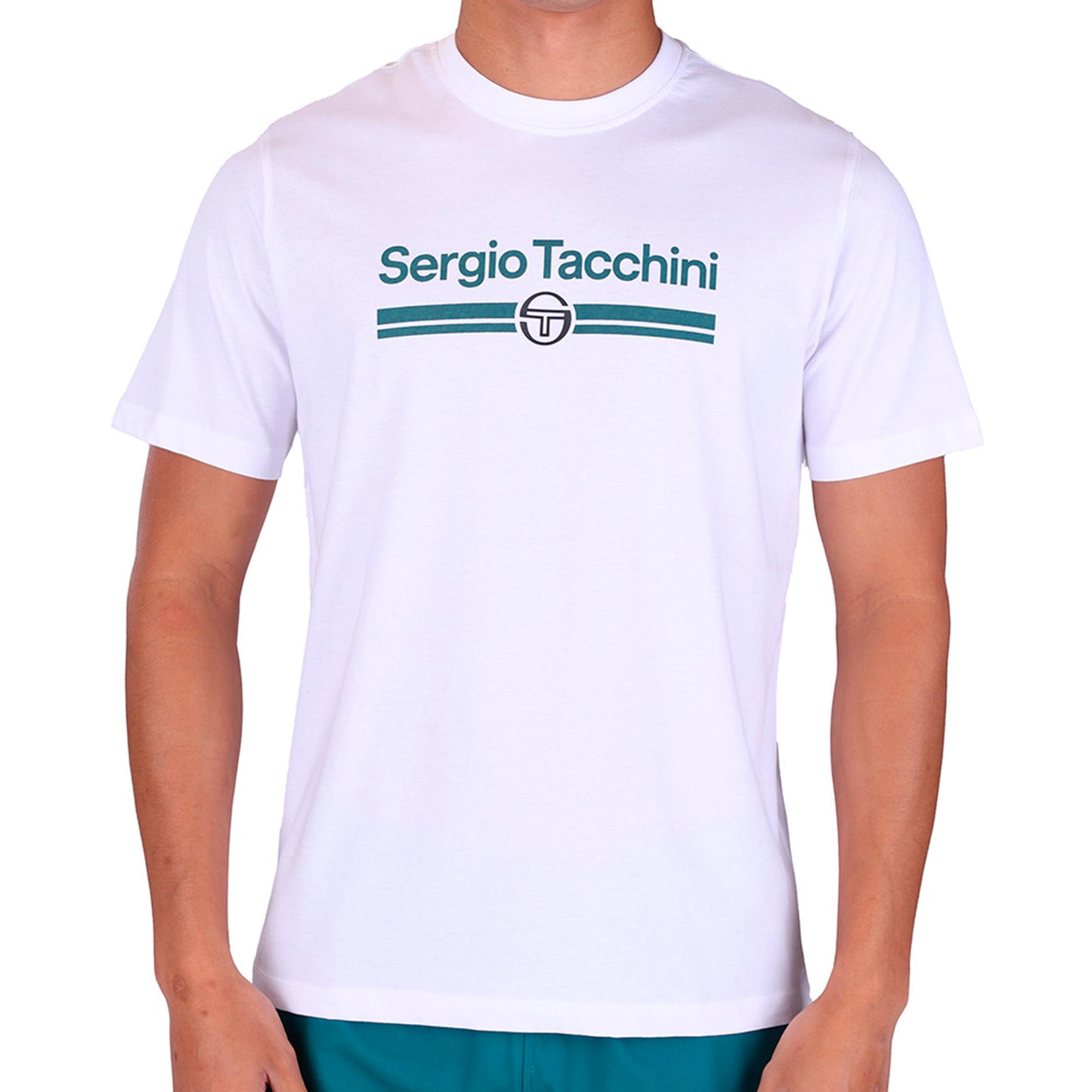 Sergio Tacchini Marchio Co Camiseta de manga corta Hombres - blanco, color petróleo