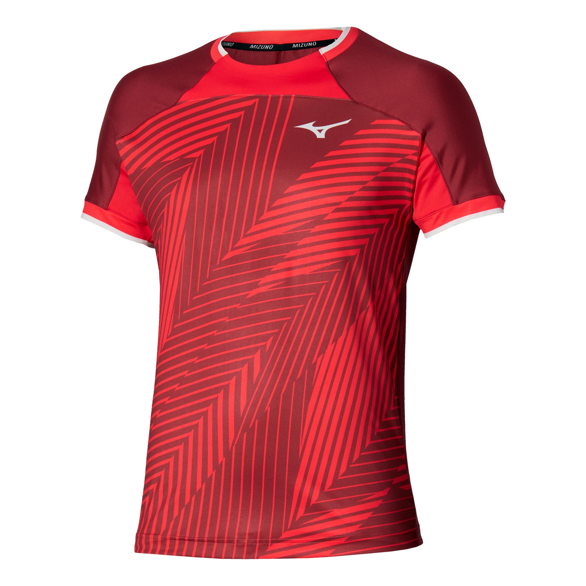 Mizuno Camiseta de manga corta Hombres-rojo oscuro, rojo