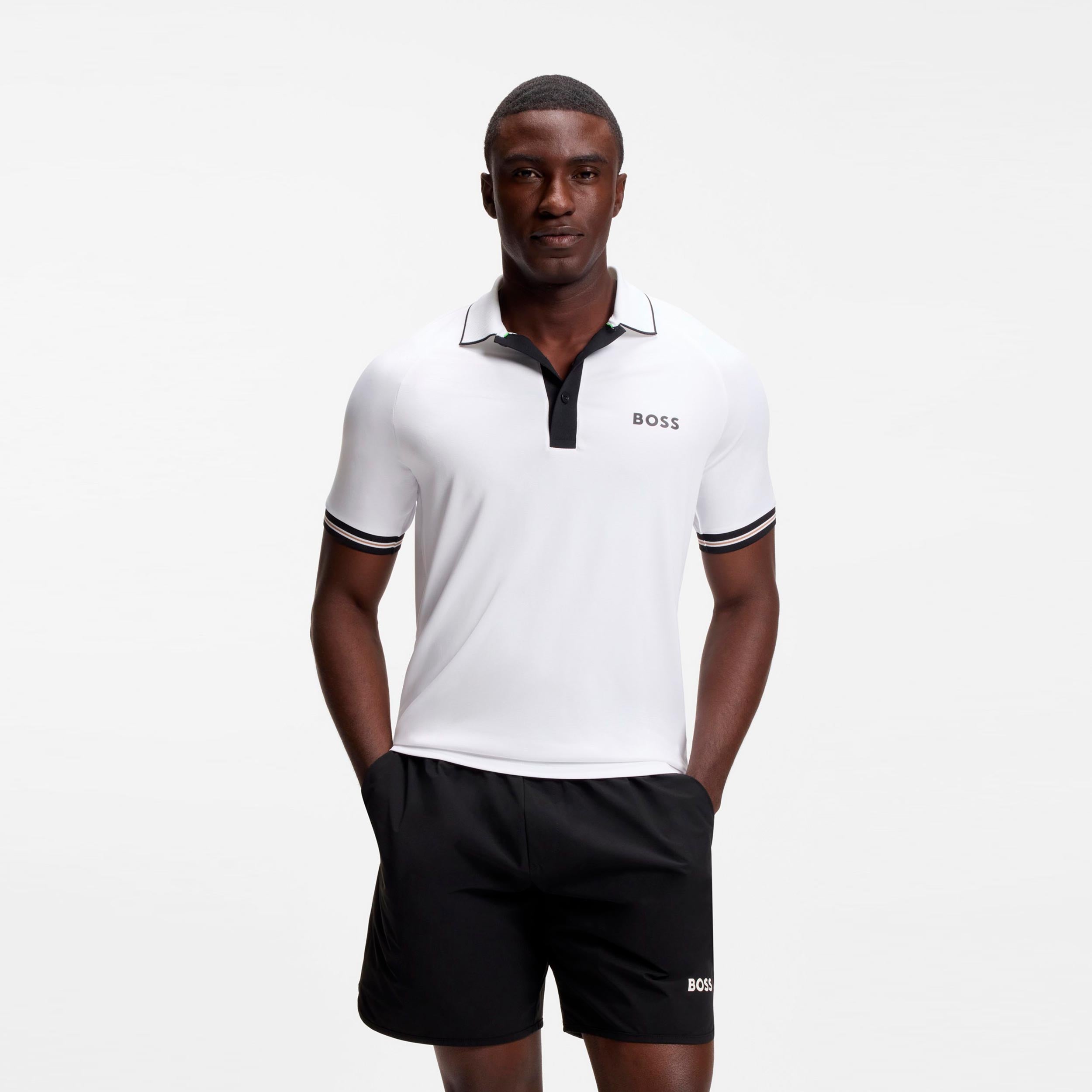 BOSS Serve Polo Hombres-blanco