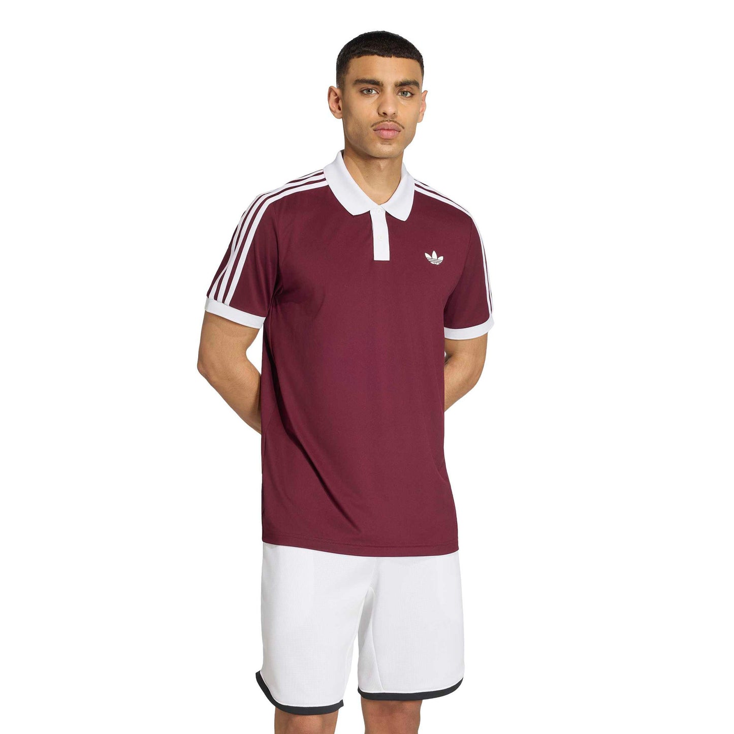 adidas Classics Polo Hombres - rojo vino, blanco