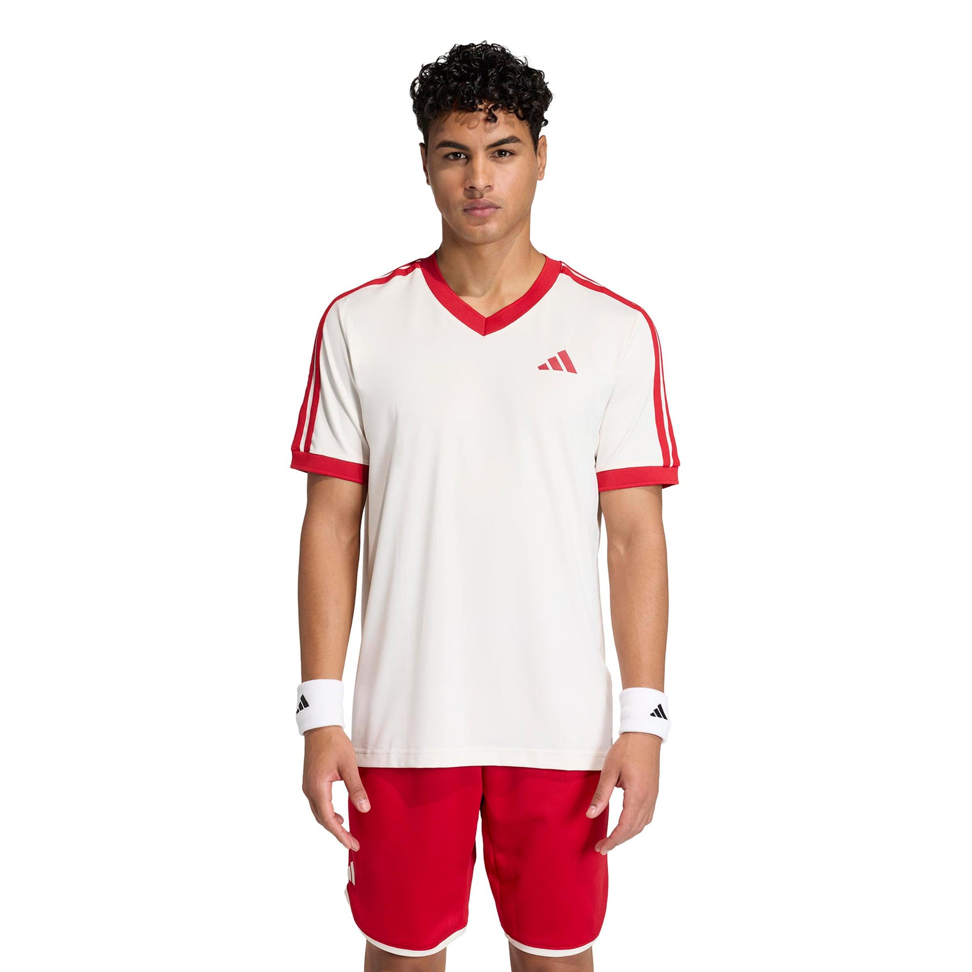 adidas Classics Camiseta de manga corta Hombres - beige, rojo