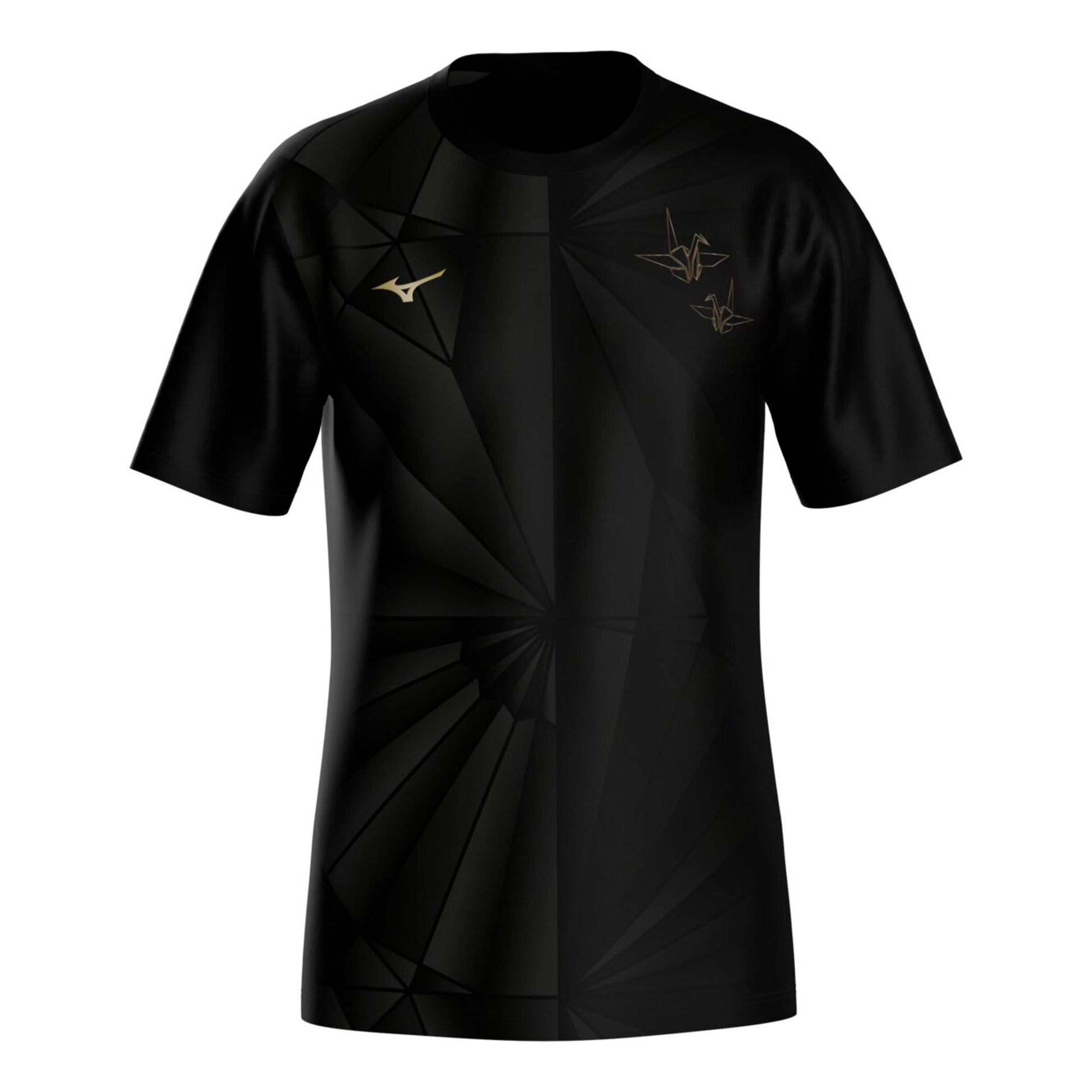 Mizuno Active DryAeroFlow Graphic  Camiseta de running Hombres - negro, dorado