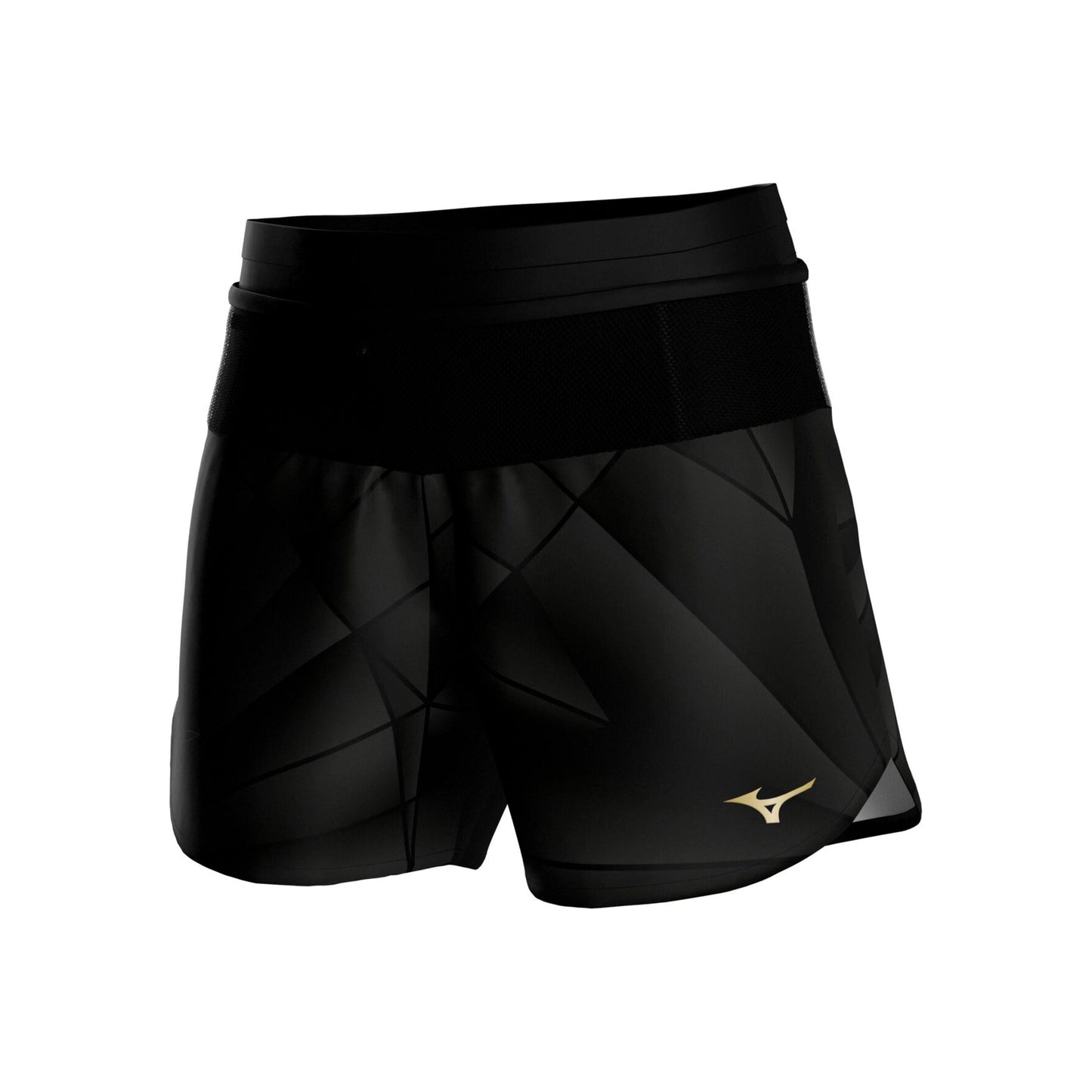 Mizuno Active Graphic Multi Pocket 4in Pantalones cortos Mujeres - negro, dorado