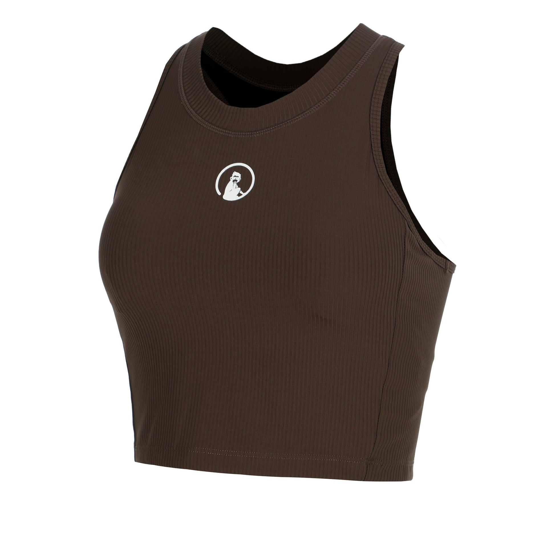 Quiet Please Memories Rib Crop Camiseta de tirantes Mujeres - marrón