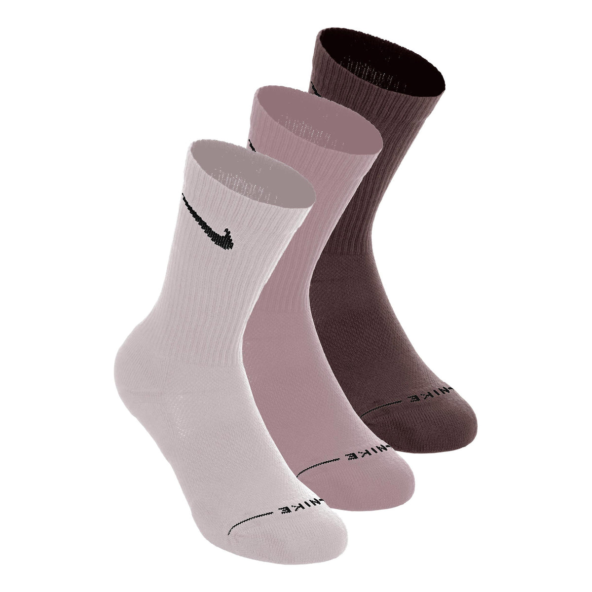 Nike Crew Calcetines de tenis Pack de 3 Unisex - crema, rosa viejo