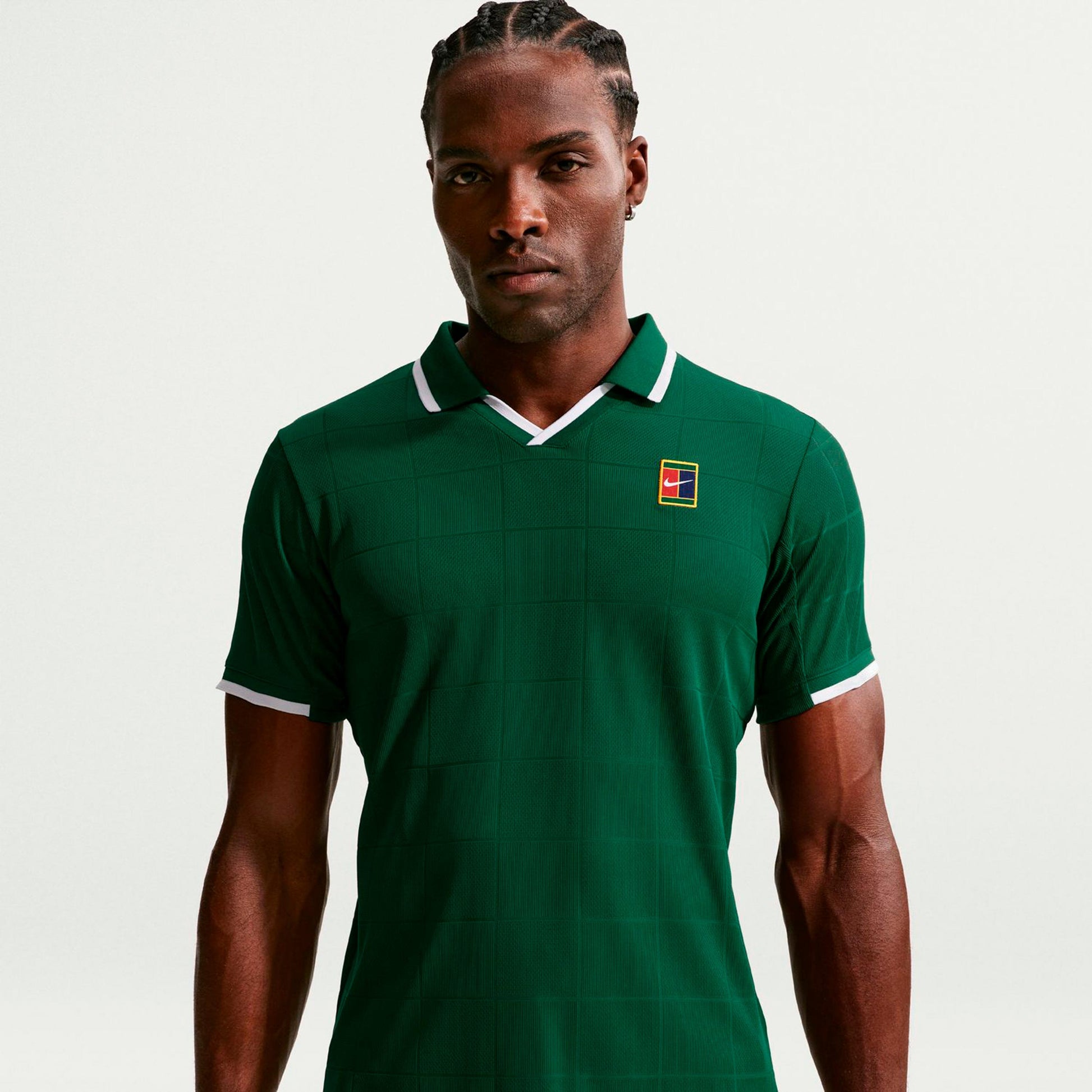 Nike Court Dri-Fit Advantage Slam Polo Hombres - verde oscuro
