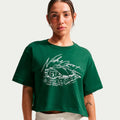 Slam Crop Camiseta de manga corta Mujeres - verde oscuro