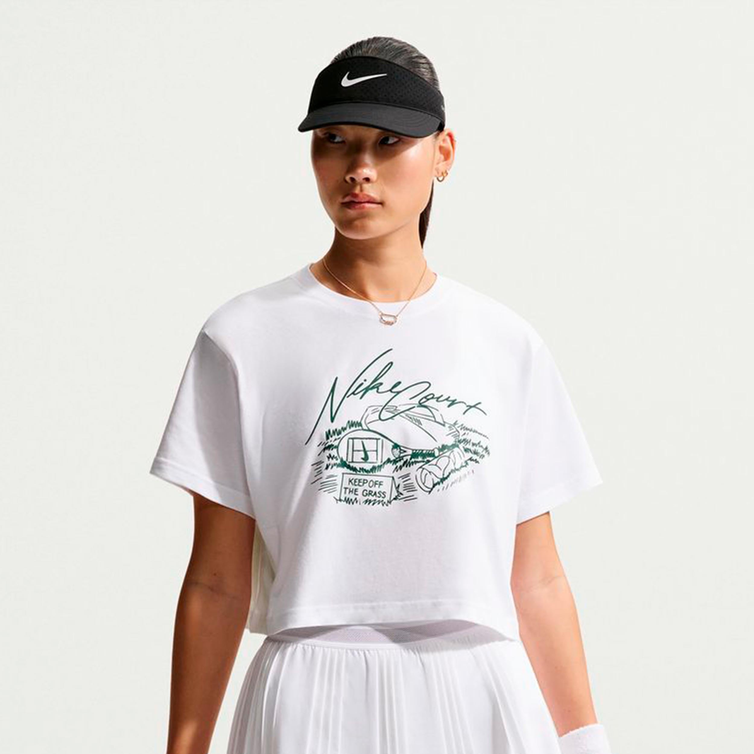 Nike Slam Crop Camiseta de manga corta Mujeres - blanco