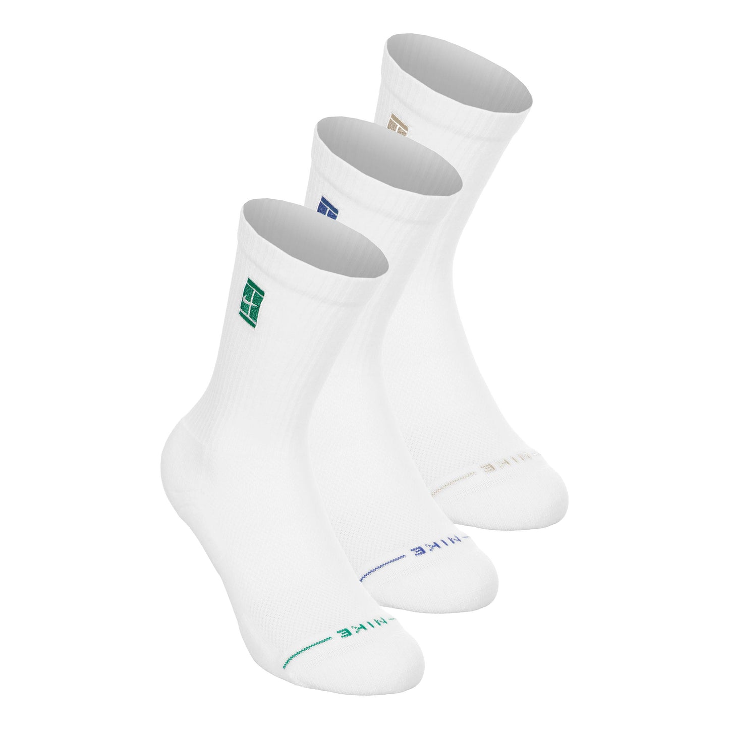 Nike Crew Calcetines de tenis Pack de 3 Unisex - blanco, azul
