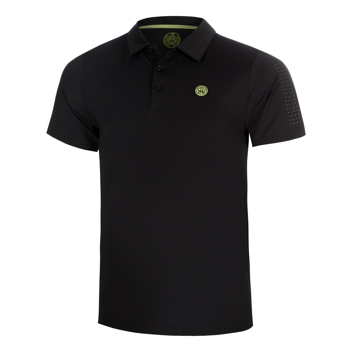BIDI BADU Night Flash Lasercut Polo Hombres - negro