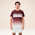 Performance Gradient Stripe Camiseta de manga corta Hombres - rojo