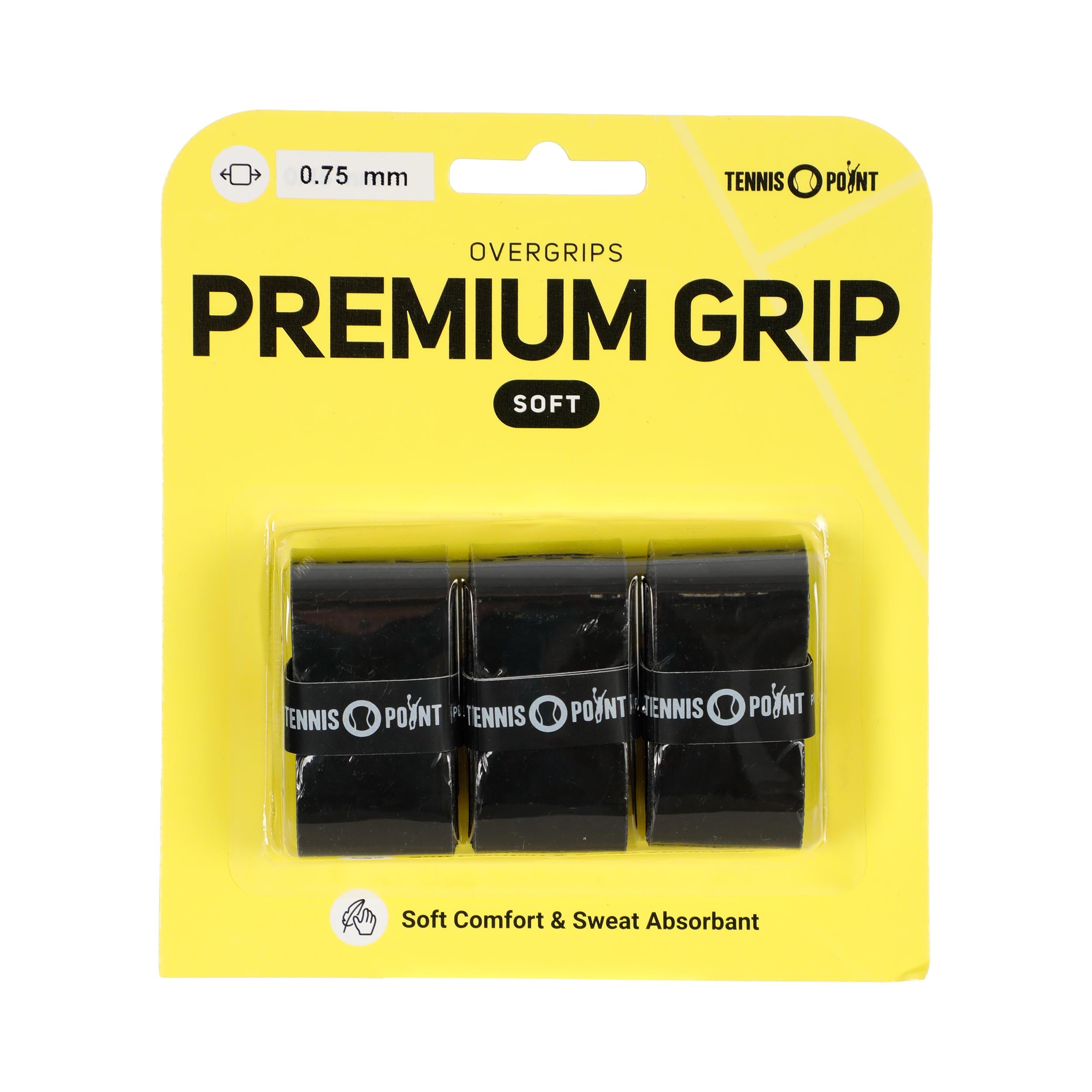 Tennis-Point Premium Soft Pack de 3 - negro