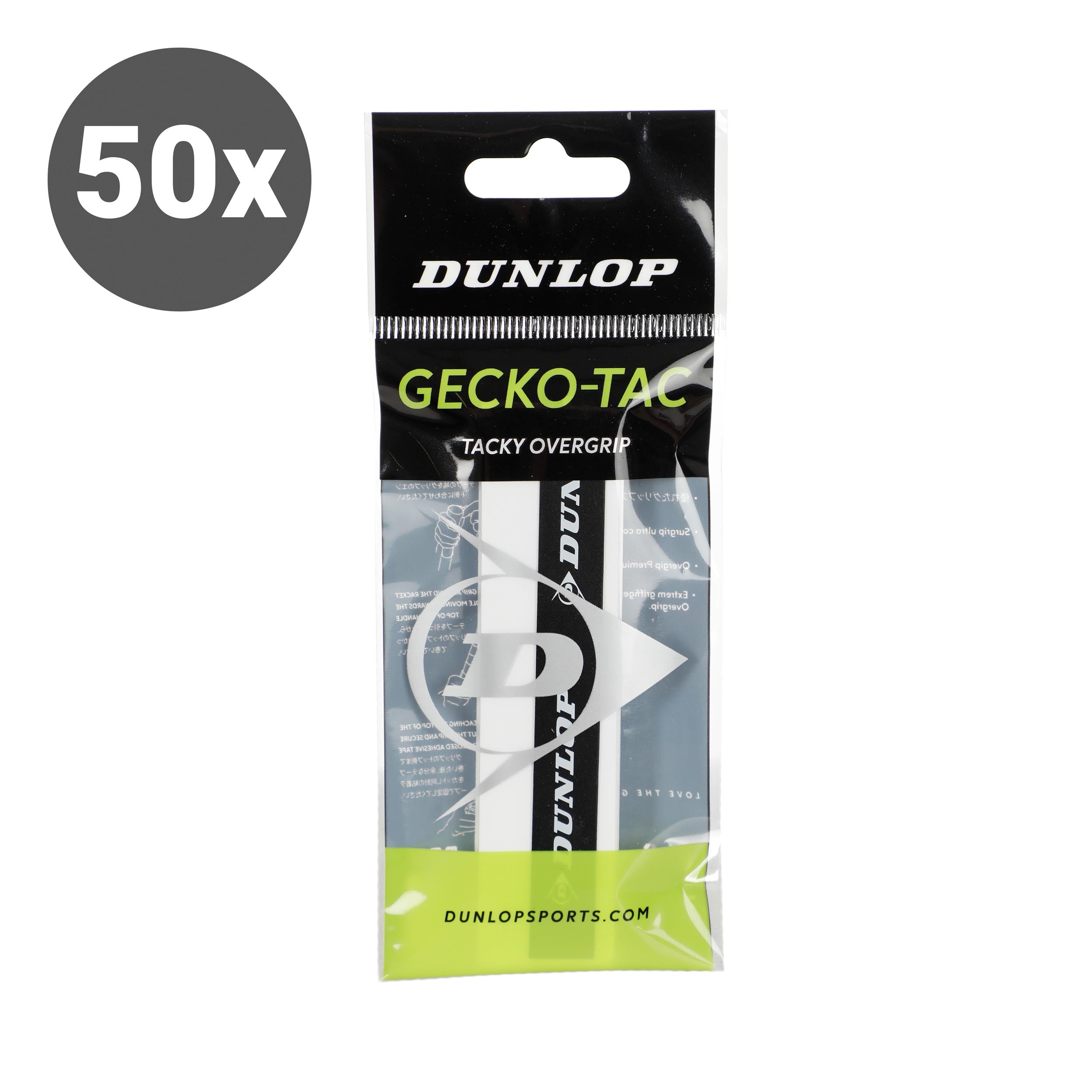 Dunlop Gecko-Tac Pack de 50 - blanco