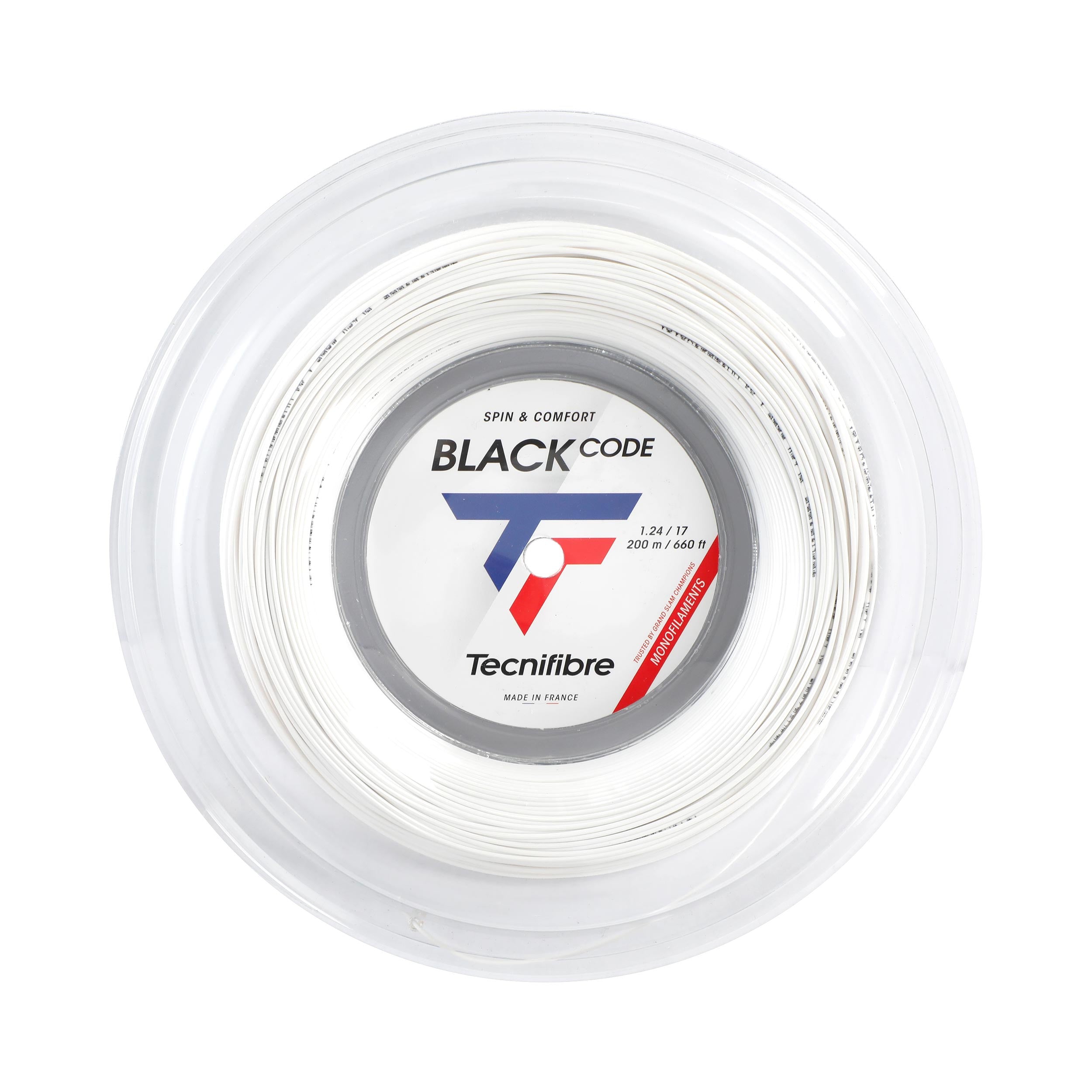 Tecnifibre Black Code Spezial Bobinas de cordaje 200m - blanco