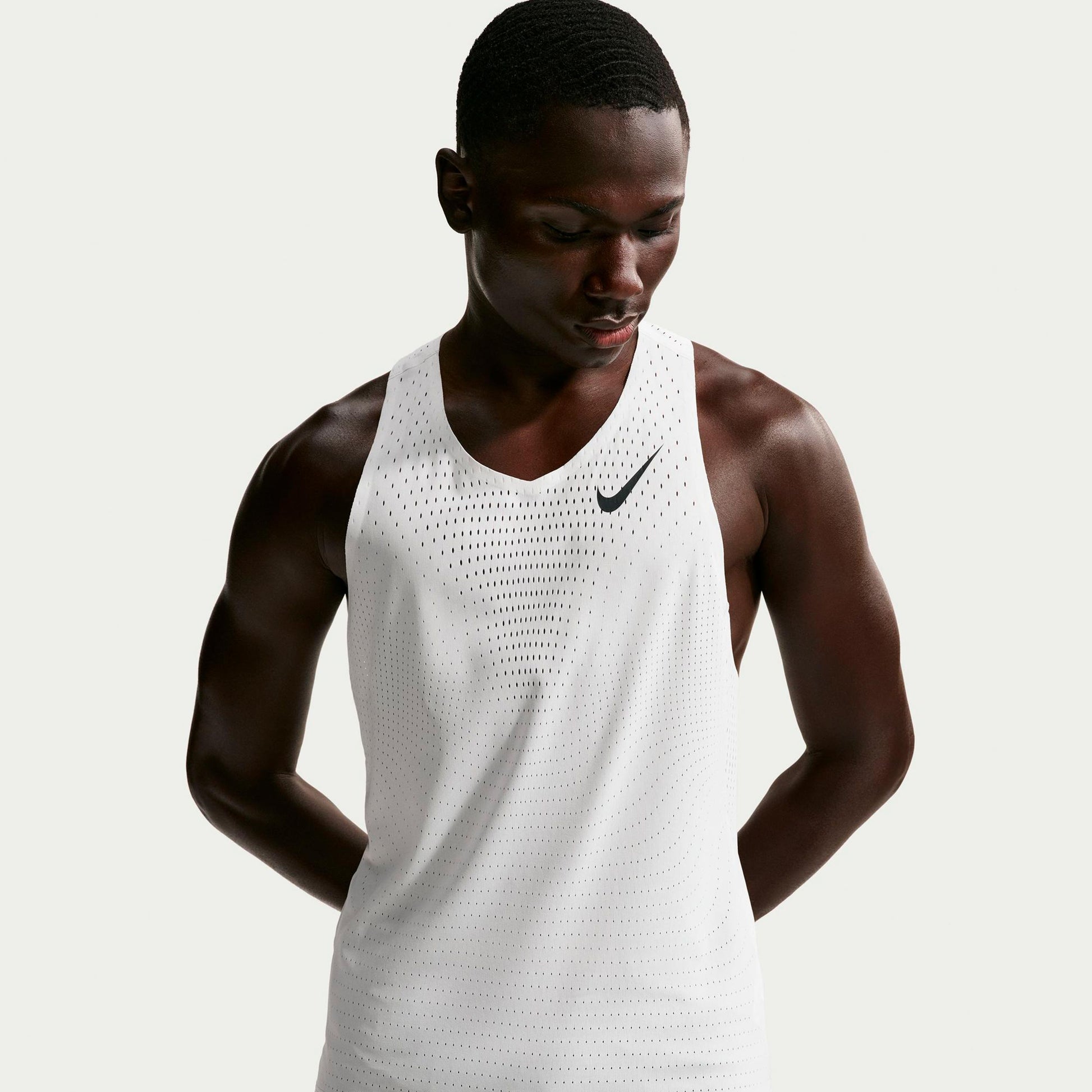 Nike AeroSwift Camiseta de running Hombres - blanco, negro