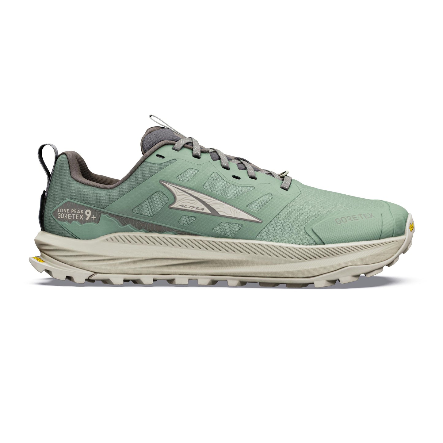 Altra Lone Peak 9+ GTX Zapatilla trail Hombres - verde, beige