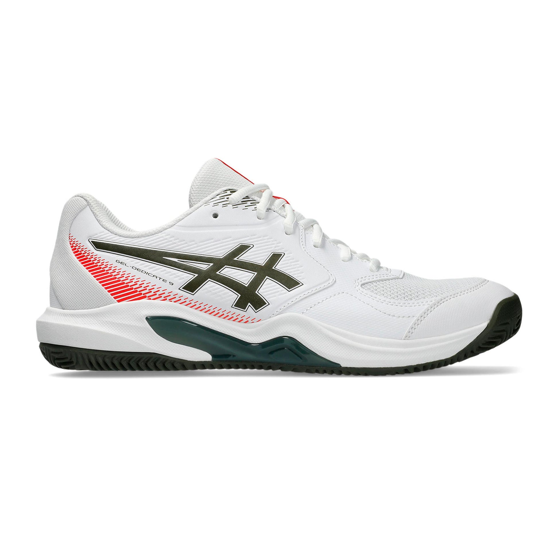 ASICS Gel-Dedicate 9 Zapatilla tierra batida Hombres - blanco, color petróleo