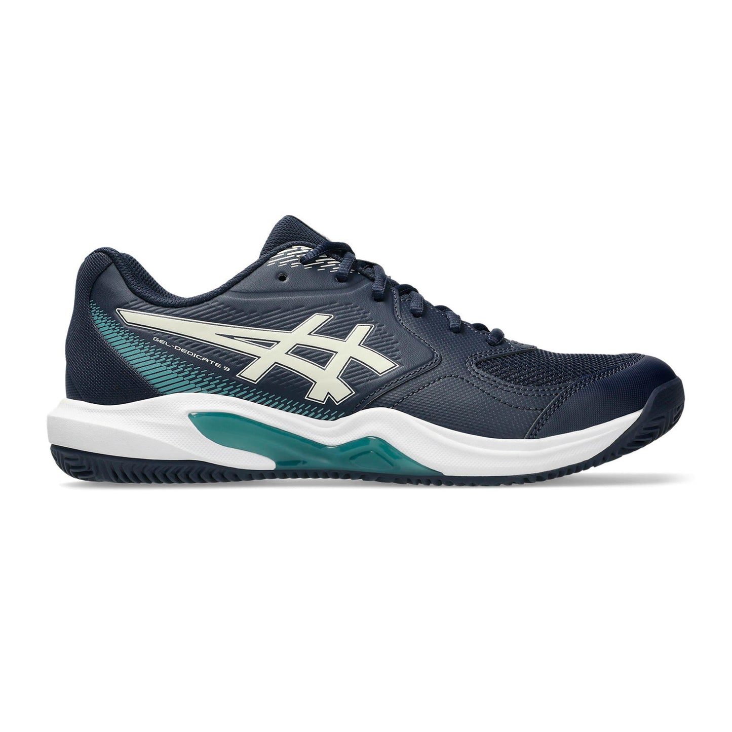 ASICS Gel-Dedicate 9 Zapatilla tierra batida Hombres - azul oscuro, blanco