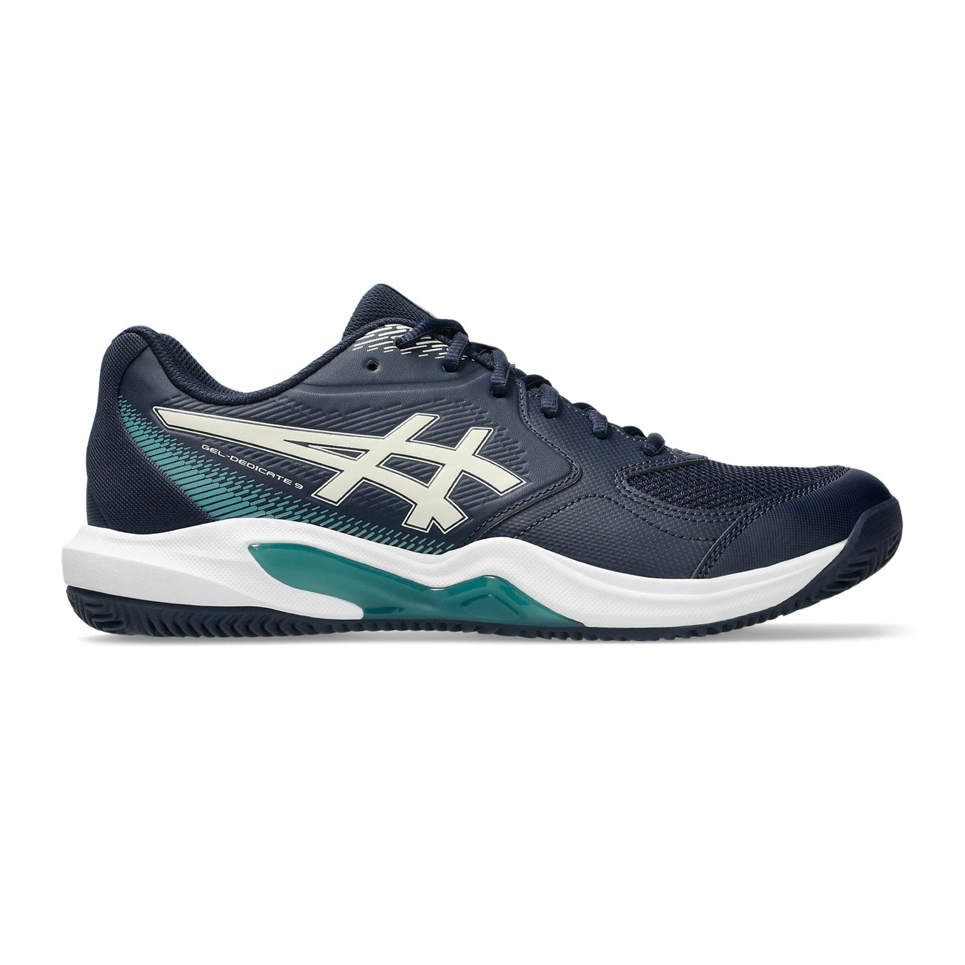 ASICS Gel-Dedicate 9 Zapatilla tierra batida Hombres - azul oscuro, blanco