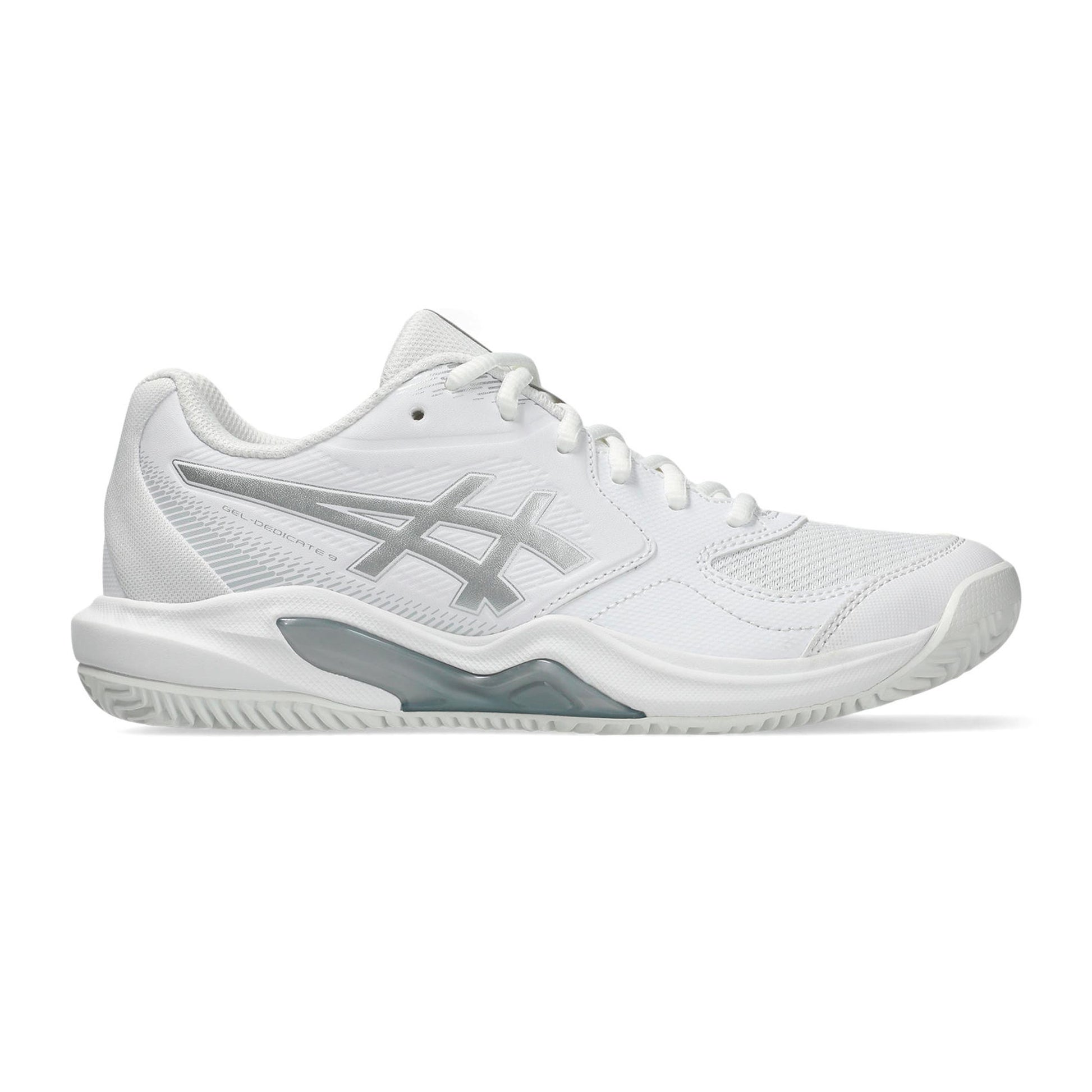 ASICS Gel-Dedicate 9 Zapatilla tierra batida Mujeres - blanco, plateado