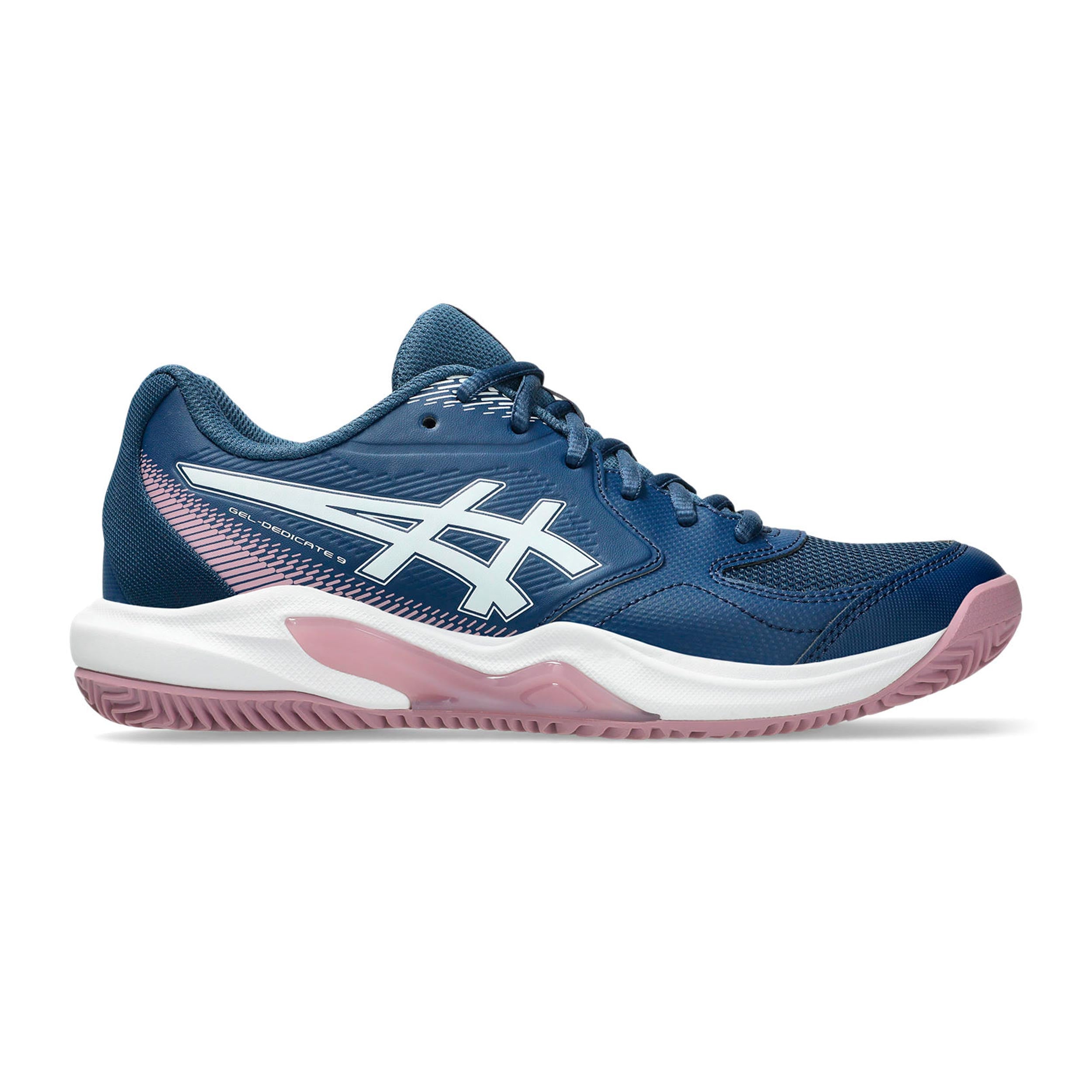 ASICS Gel-Dedicate 9 Zapatilla tierra batida Mujeres - azul oscuro, blanco