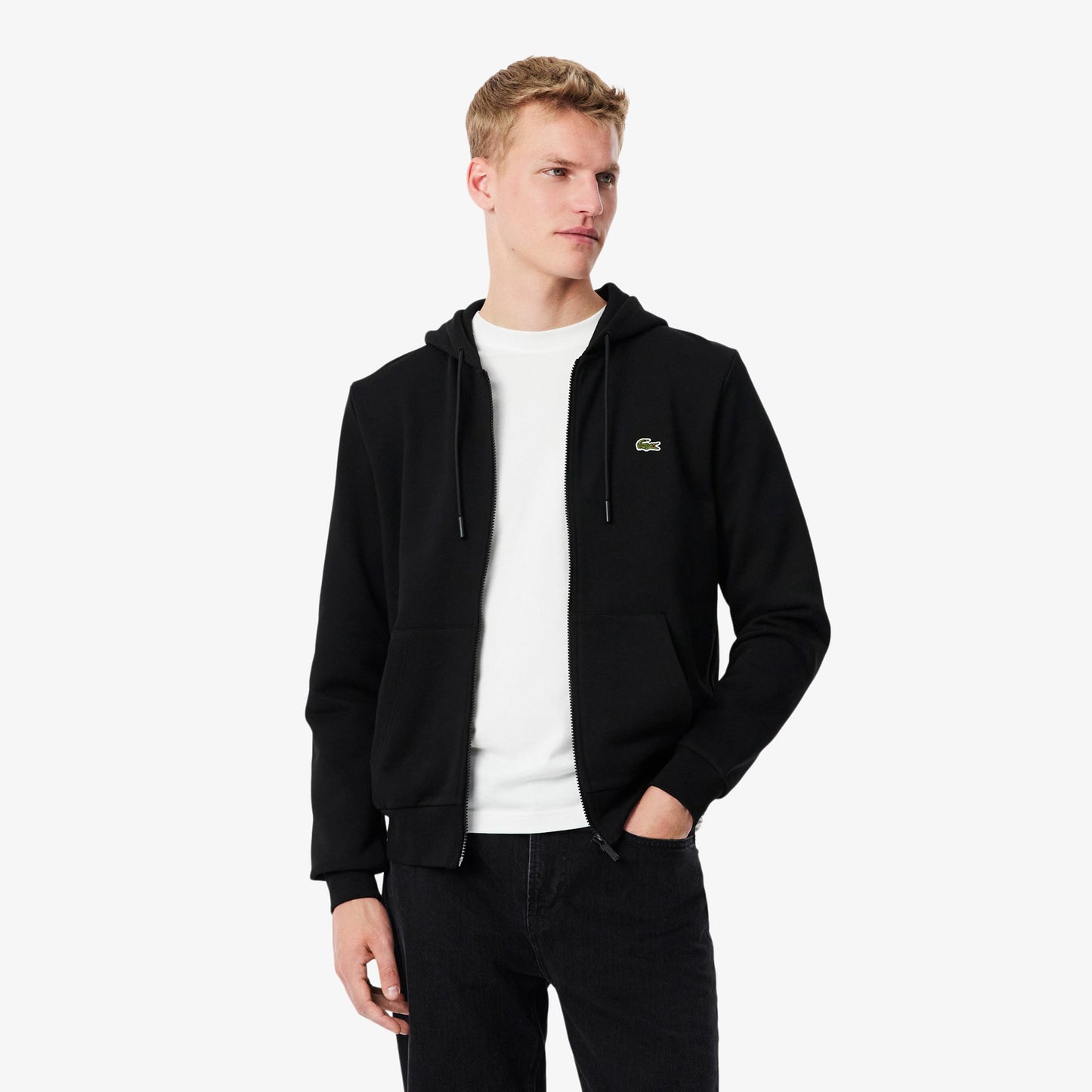 Lacoste Sudadera con cremallera Hombres - negro