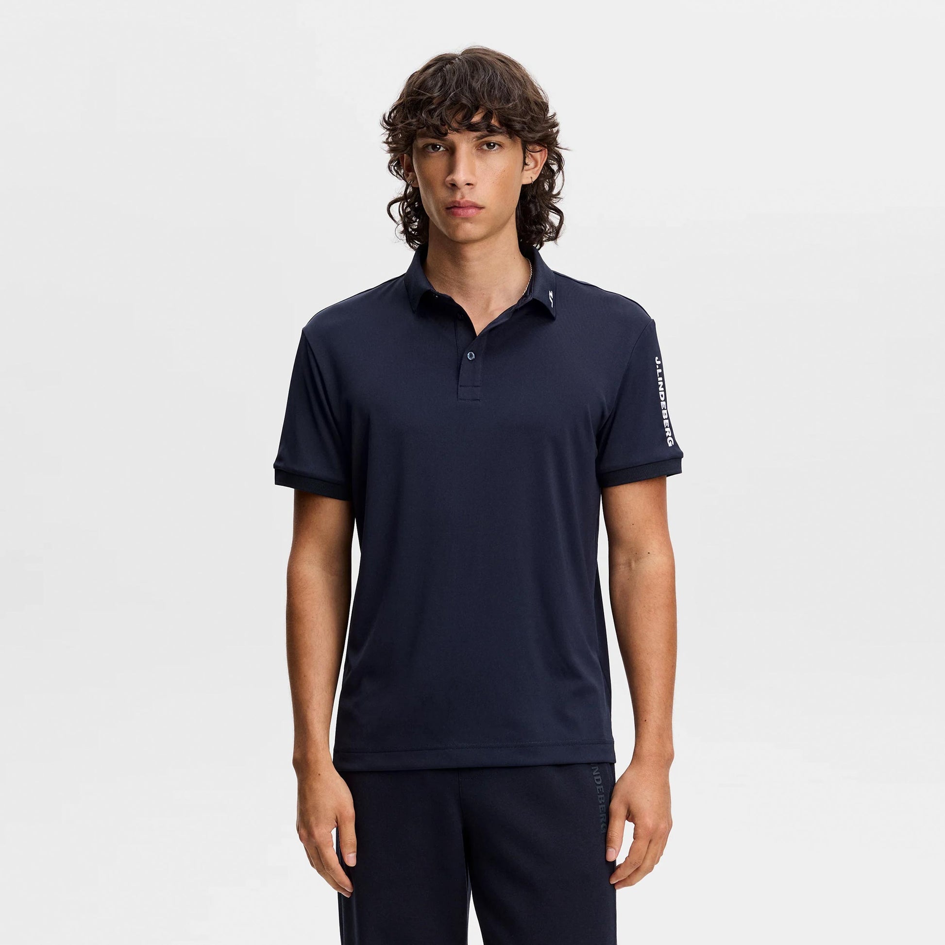 JLindeberg Tour Tech Polo Hombres - azul oscuro