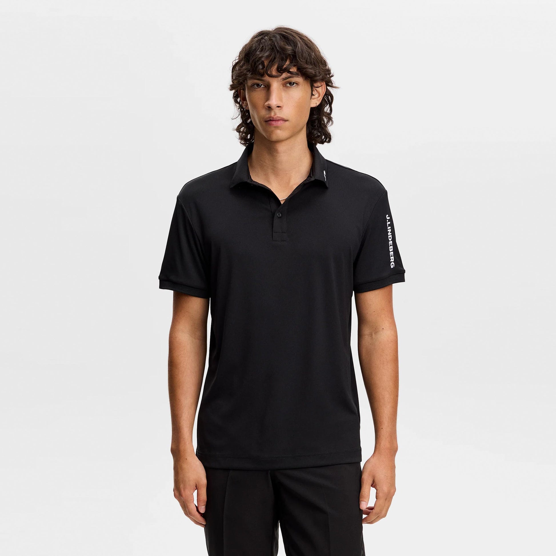JLindeberg Tour Tech Polo Hombres - negro