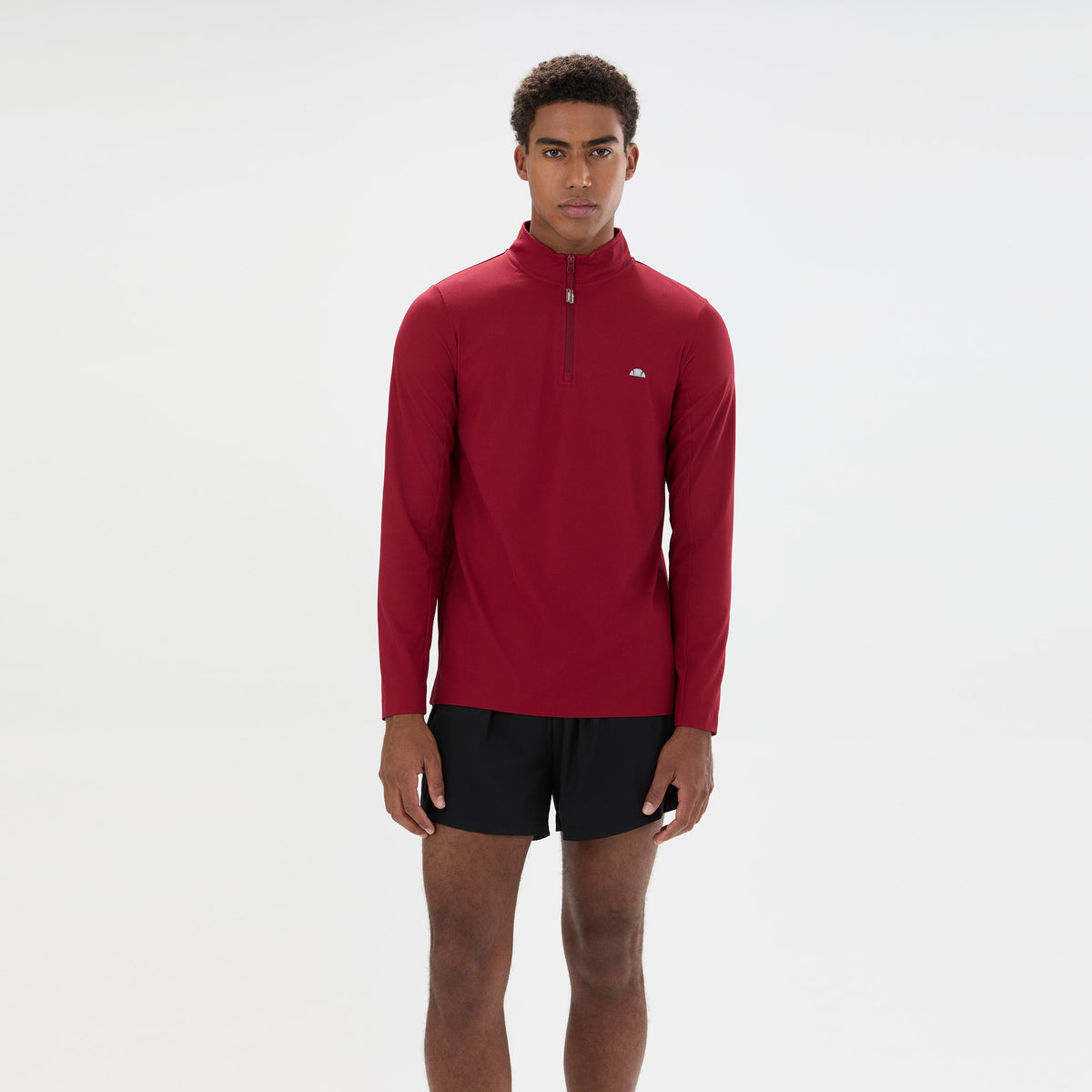 Ellesse Edmond 1/4 Zip Camiseta de manga larga Hombres - rojo vino