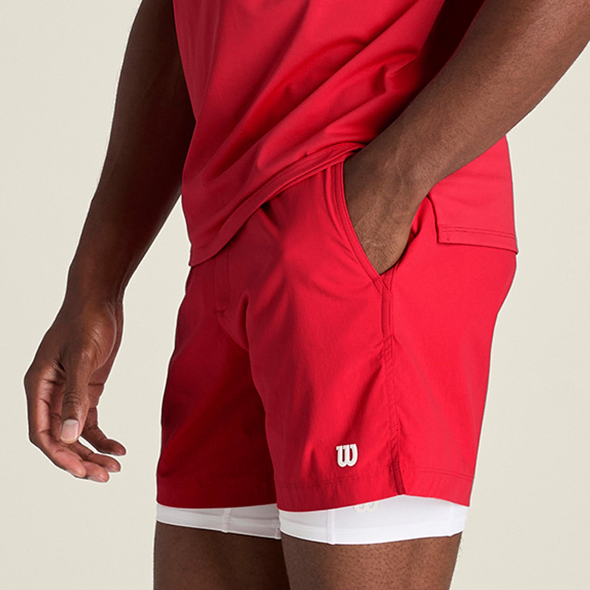 Wilson Volley 6in Unlined Shorts Hombres - rojo