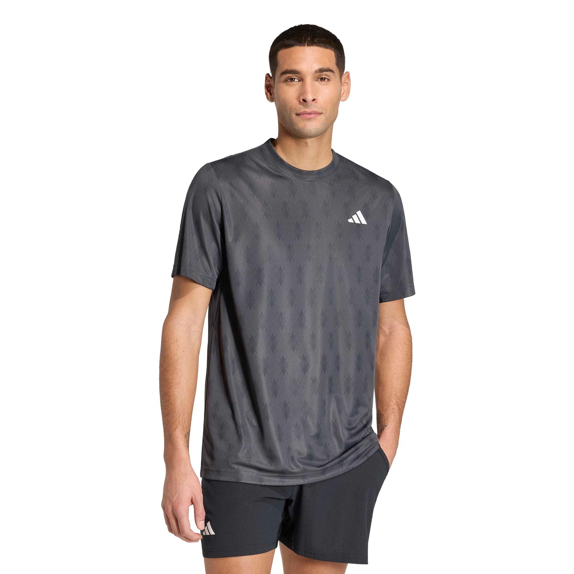 adidas Club Graphic Camiseta de manga corta Hombres - gris oscuro