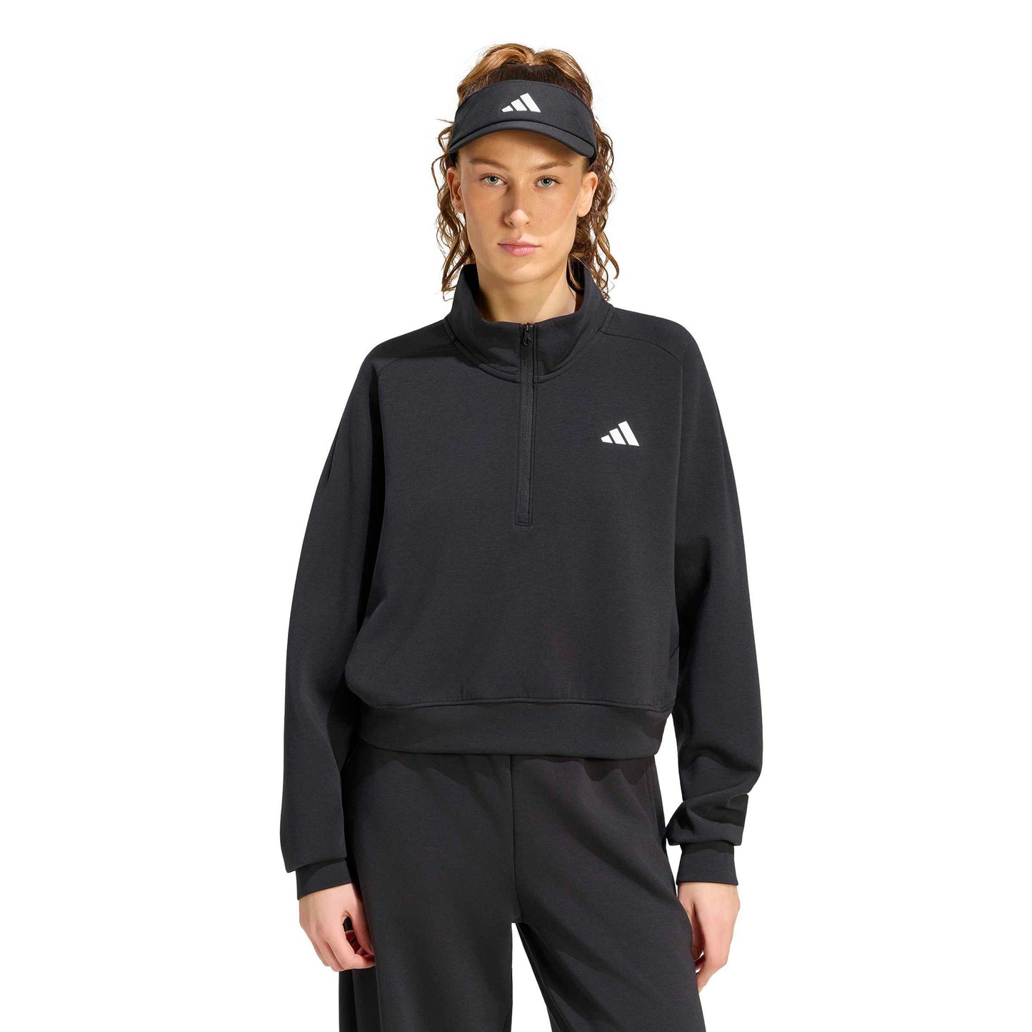 adidas Cover Up Half-Zip Sudadera Mujeres - negro