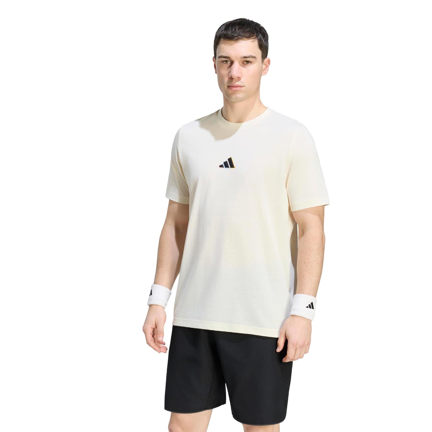 adidas Camiseta de manga corta Hombres - crema, multicolor