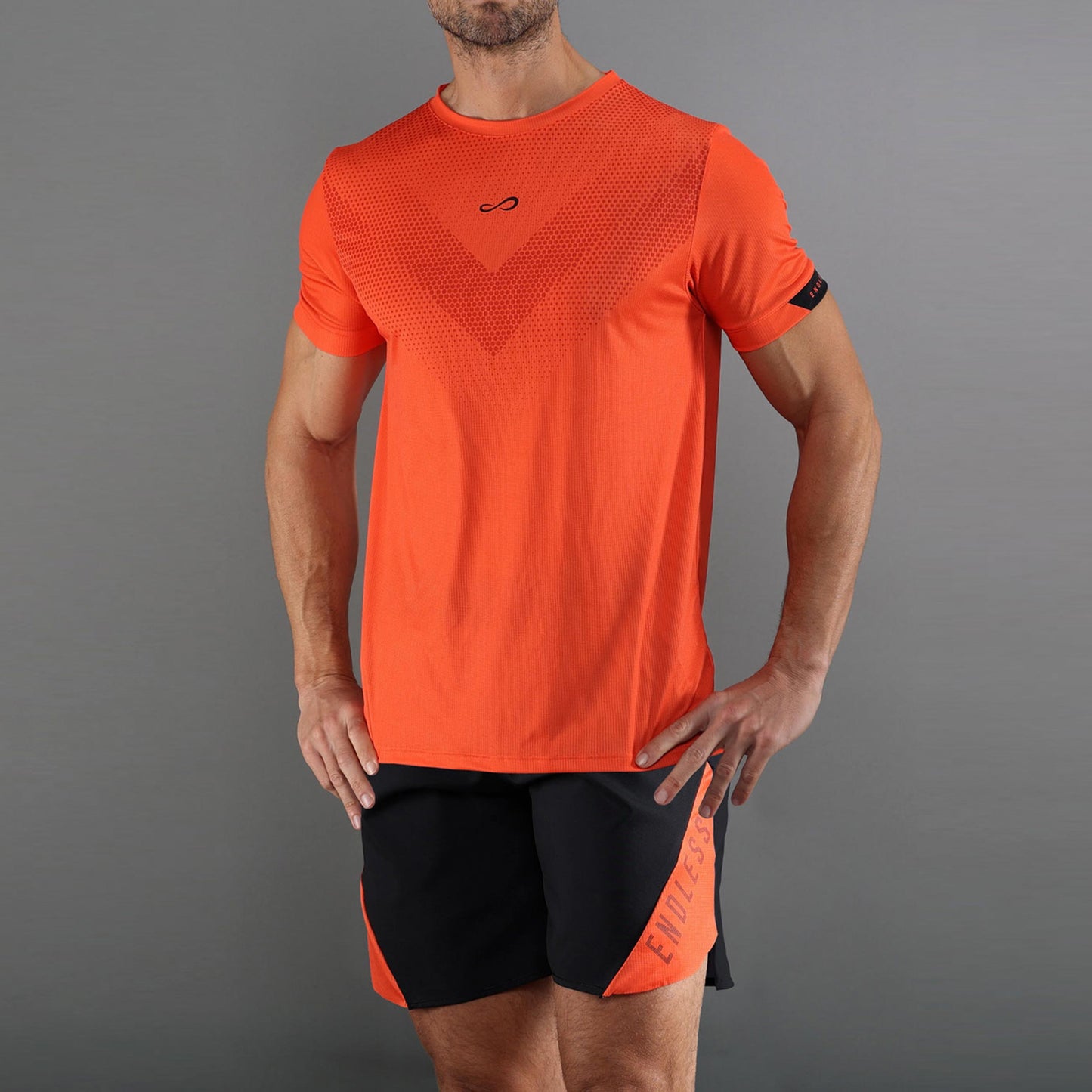 Endless ACE PEAK Camiseta de manga corta Hombres - naranja, negro