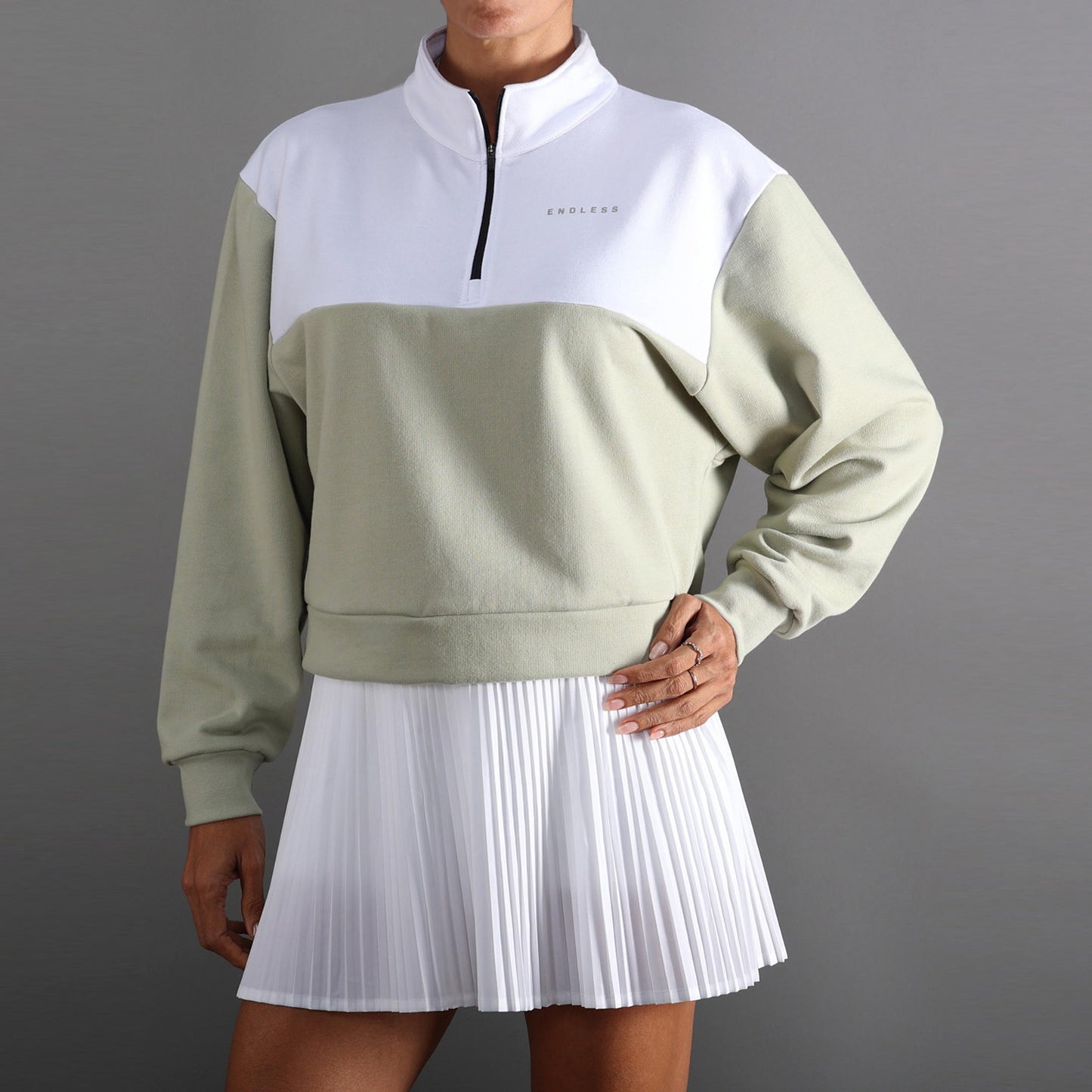 Endless VIBE Sudadera Mujeres - blanco, oliva