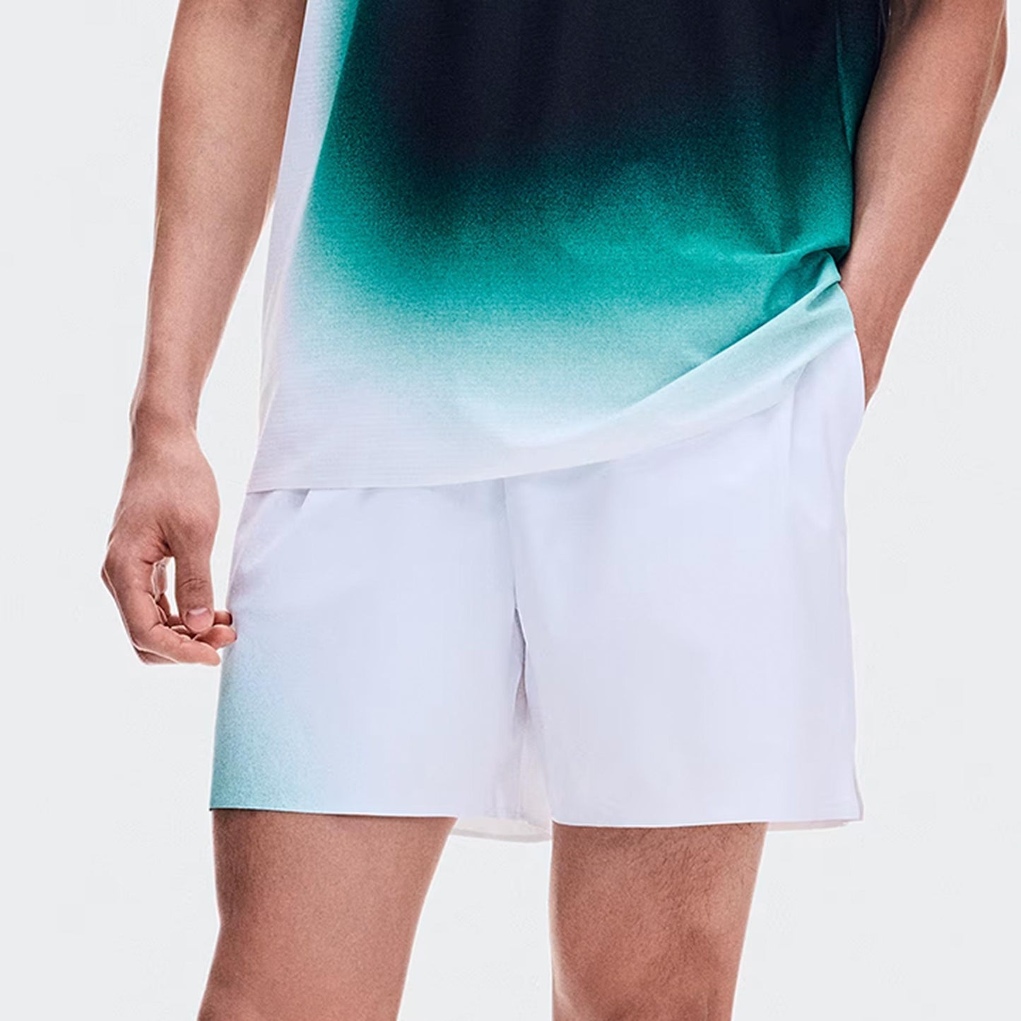 On 5Inch Court Swing Shorts Hombres - blanco, verde