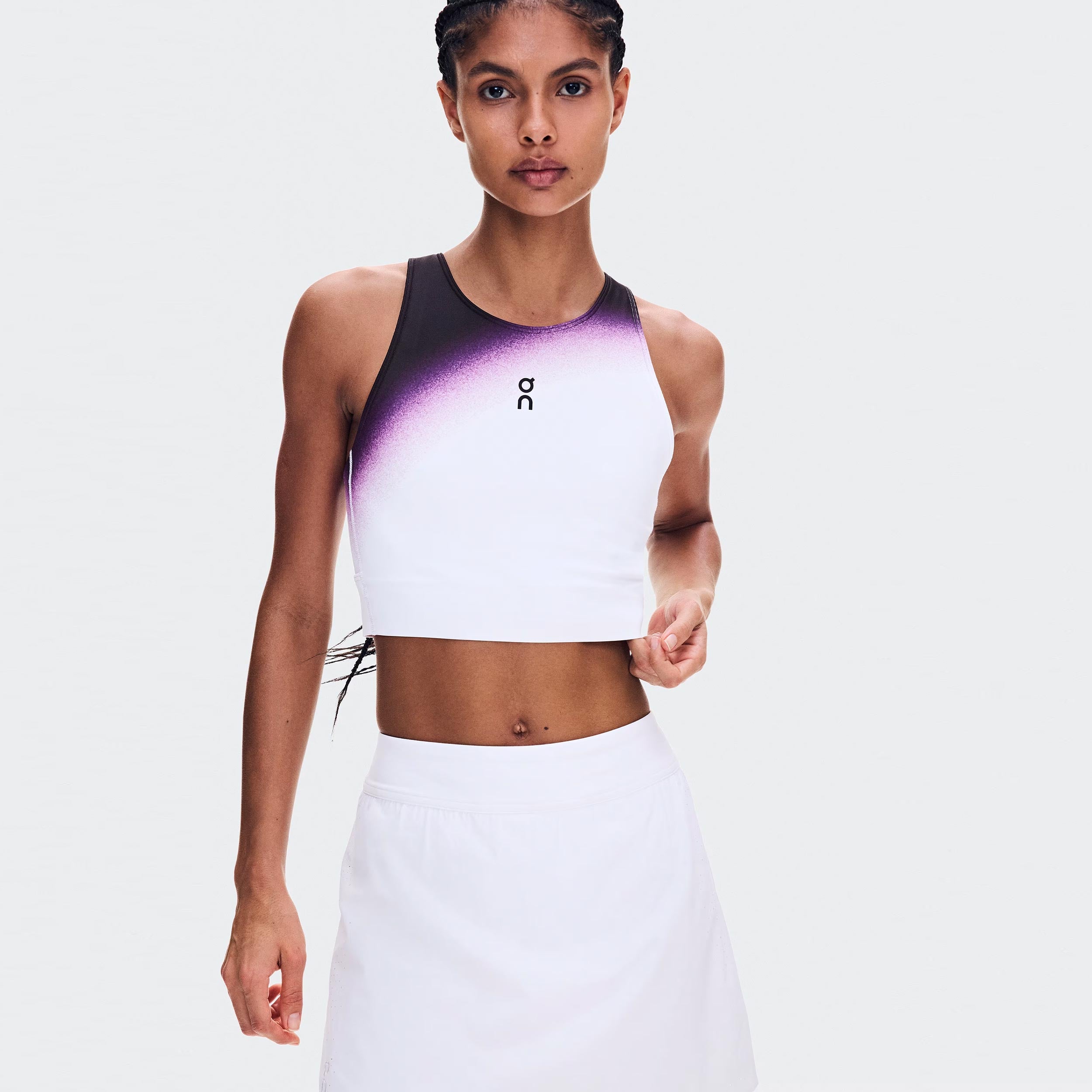 On Court Crop Swing Camiseta de tirantes Mujeres - blanco, baya