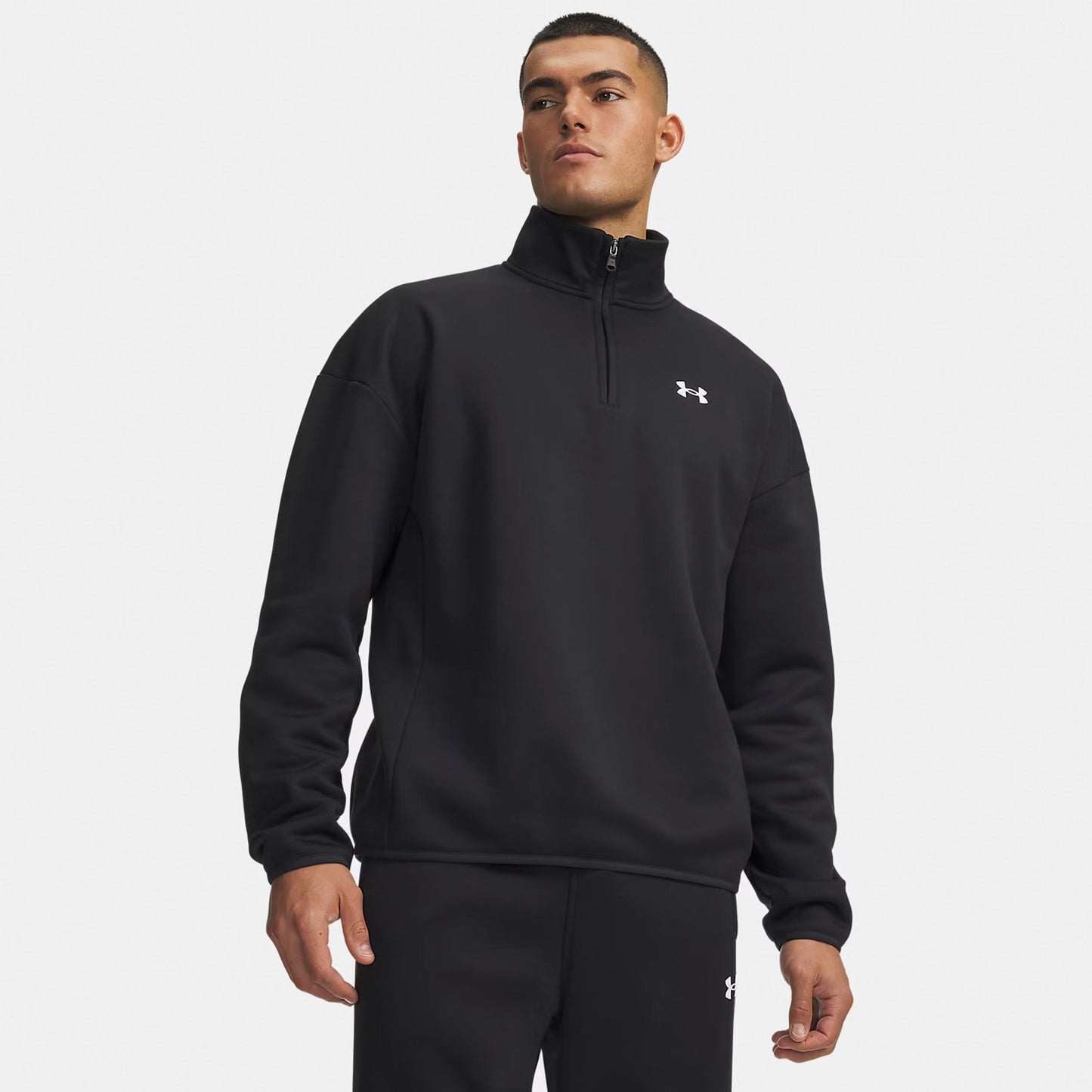 Under Armour Armour Fleece 1/4 Zip Camiseta de manga larga Hombres - negro, blanco