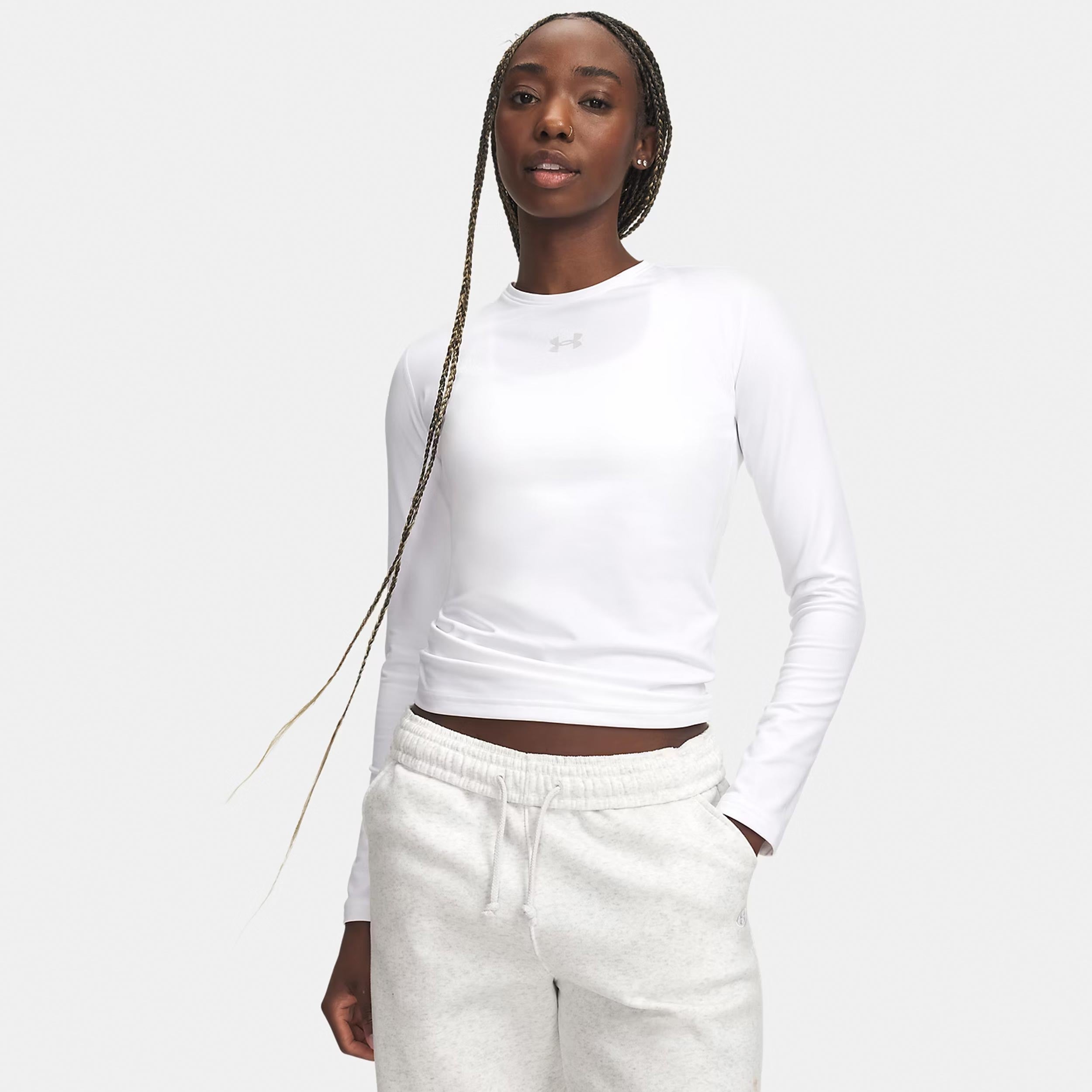 Under Armour ColdGear Crew Camiseta de manga larga Mujeres - blanco, gris claro