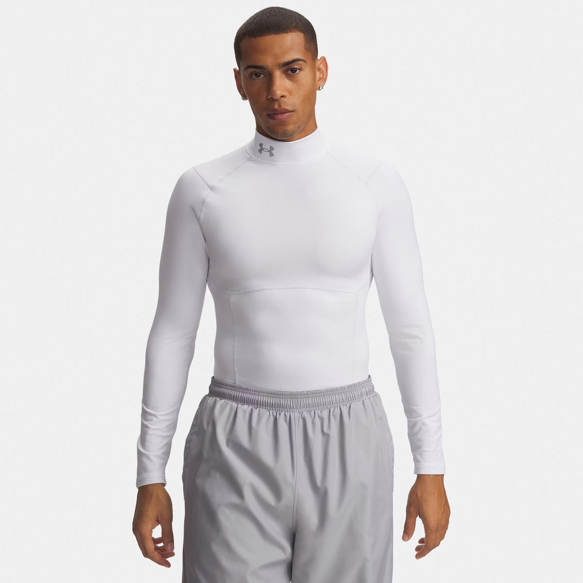 Under Armour Coldgear Elite Comp Camiseta de manga larga Hombres - blanco, plateado