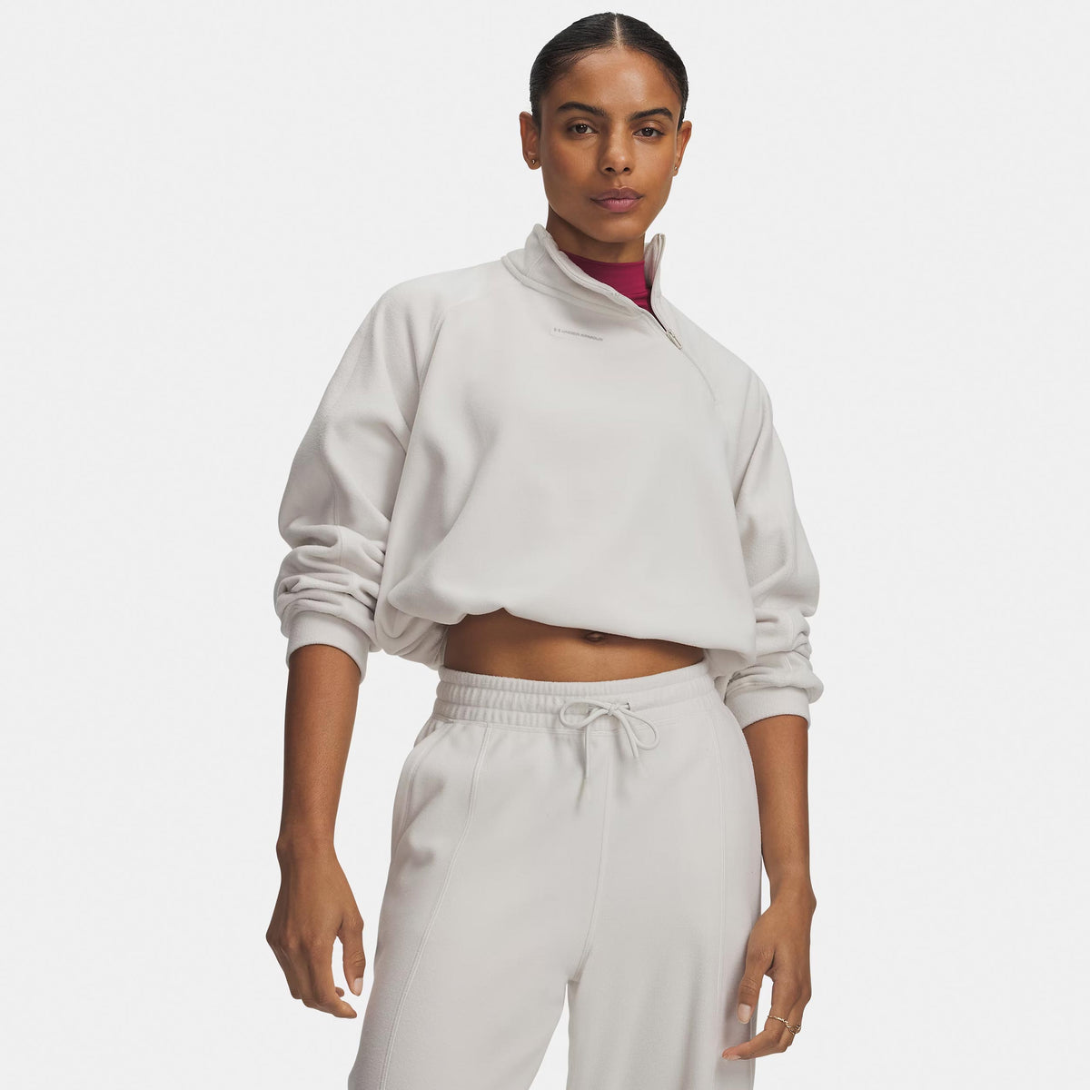 Under Armour Performance Fleece 1/4 Zip Sudadera Mujeres - blanco, blanco