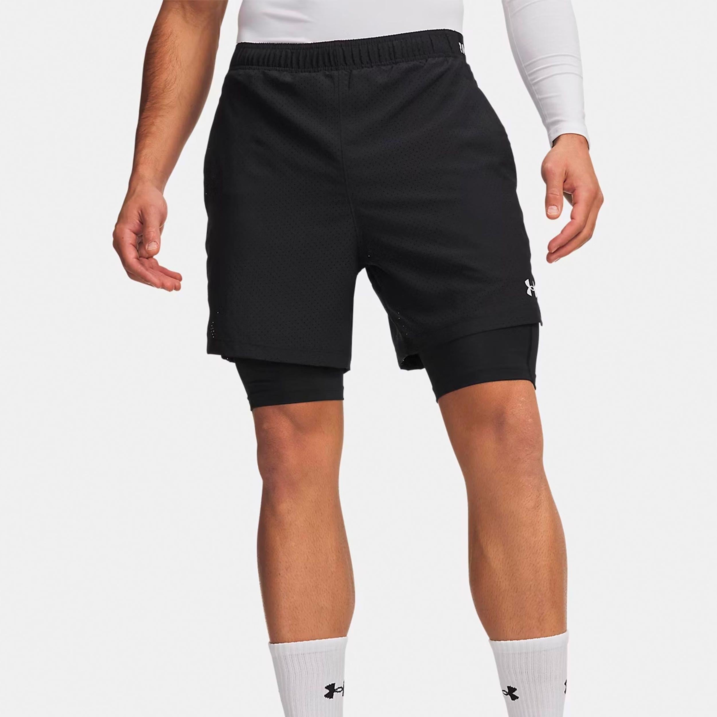 Under Armour Vanish Woven 2.0 2n1 Shorts Hombres - negro, blanco