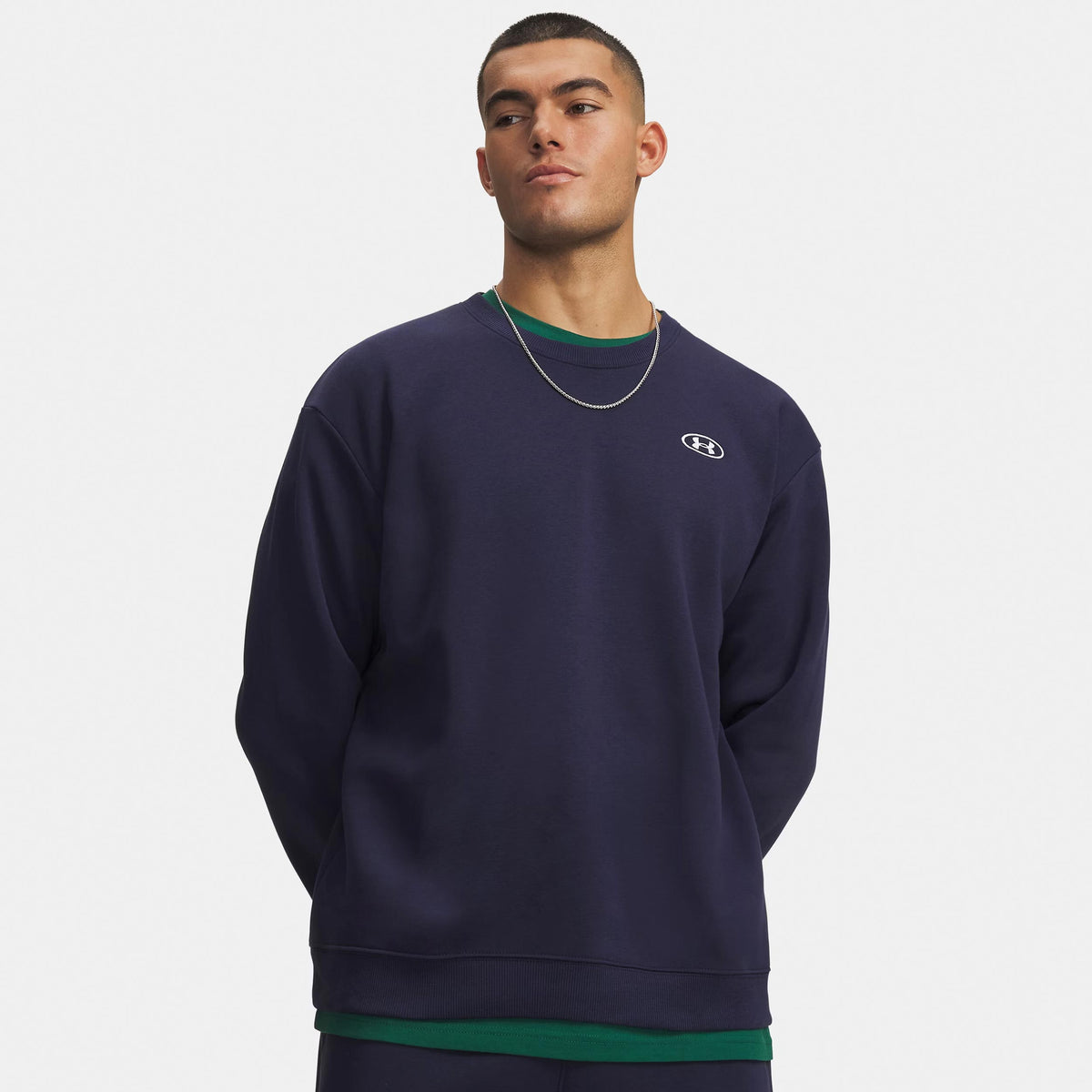 Under Armour Rival Fleece Crew Sudadera Hombres - azul, blanco